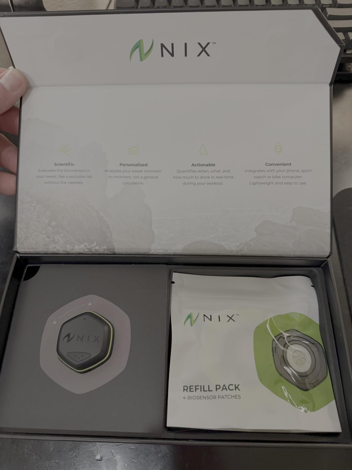 Nix Hydration Biosensor Starter Kit - Wearable Sweat Sensor Tracks Fluid Loss, Real-Time Alerts, Reusable Pod, Single-Use Patches, Bluetooth Fitness Device for Athletes, Runners, Cyclists, Triathletes customer photo 1