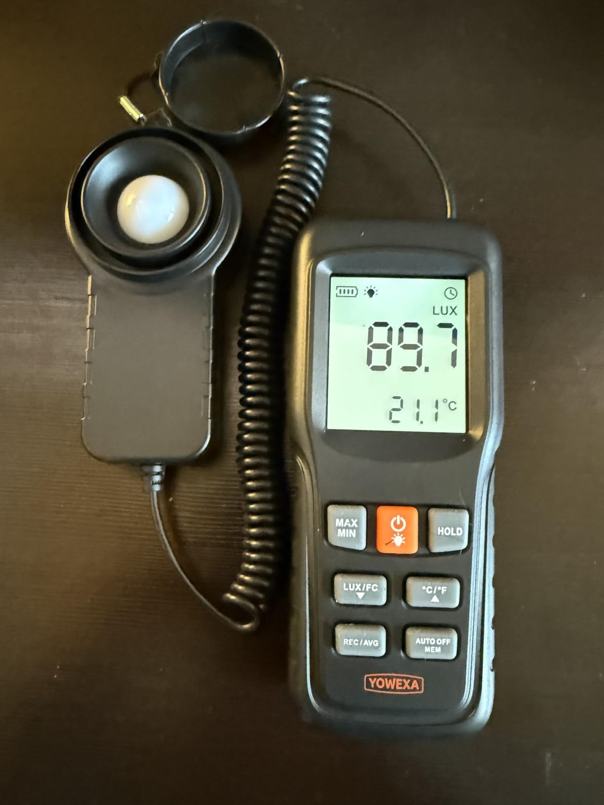 YW-552 Light Meter Digital Illuminance, Split Sensor Lux/Foot Candles Meter 0-200,000 Lux, Data Record, Max/Min Mode, for Plants, Photography & Workspaces customer photo 1