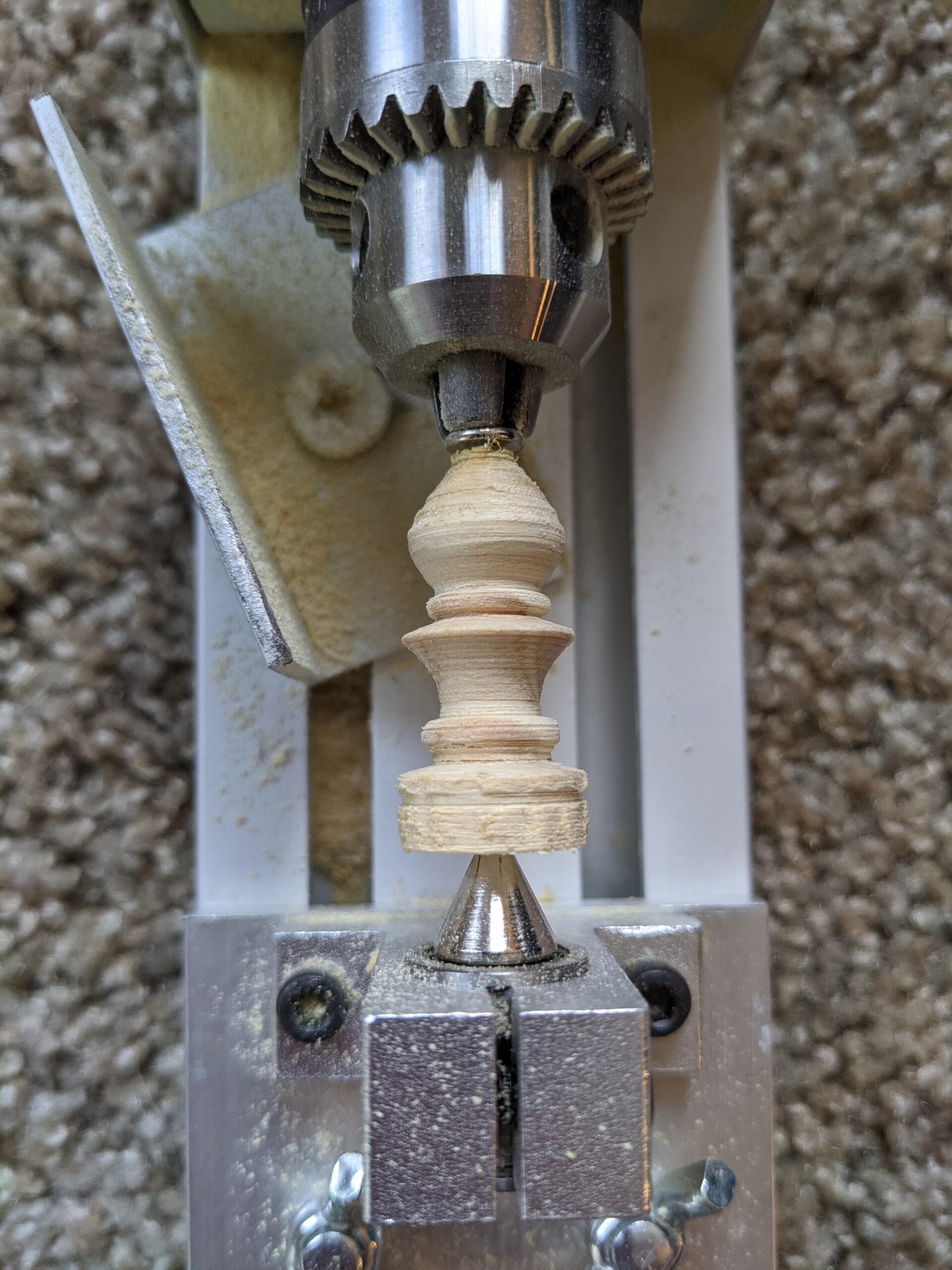 Compact Benchtop Wood Lathe, Mini Wood Turning Lathe with Variable Speed Control customer photo 1