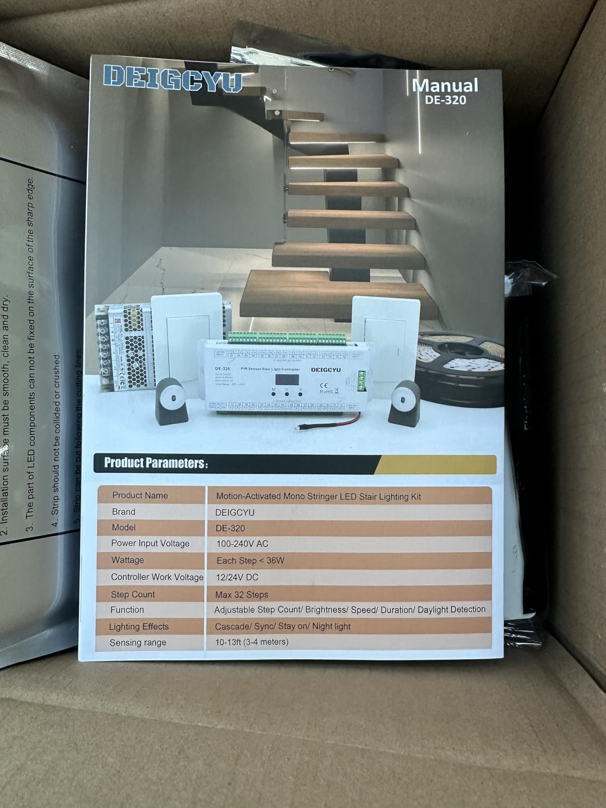 Motion-Activated LED Stair Lighting Kit DE-320, 42