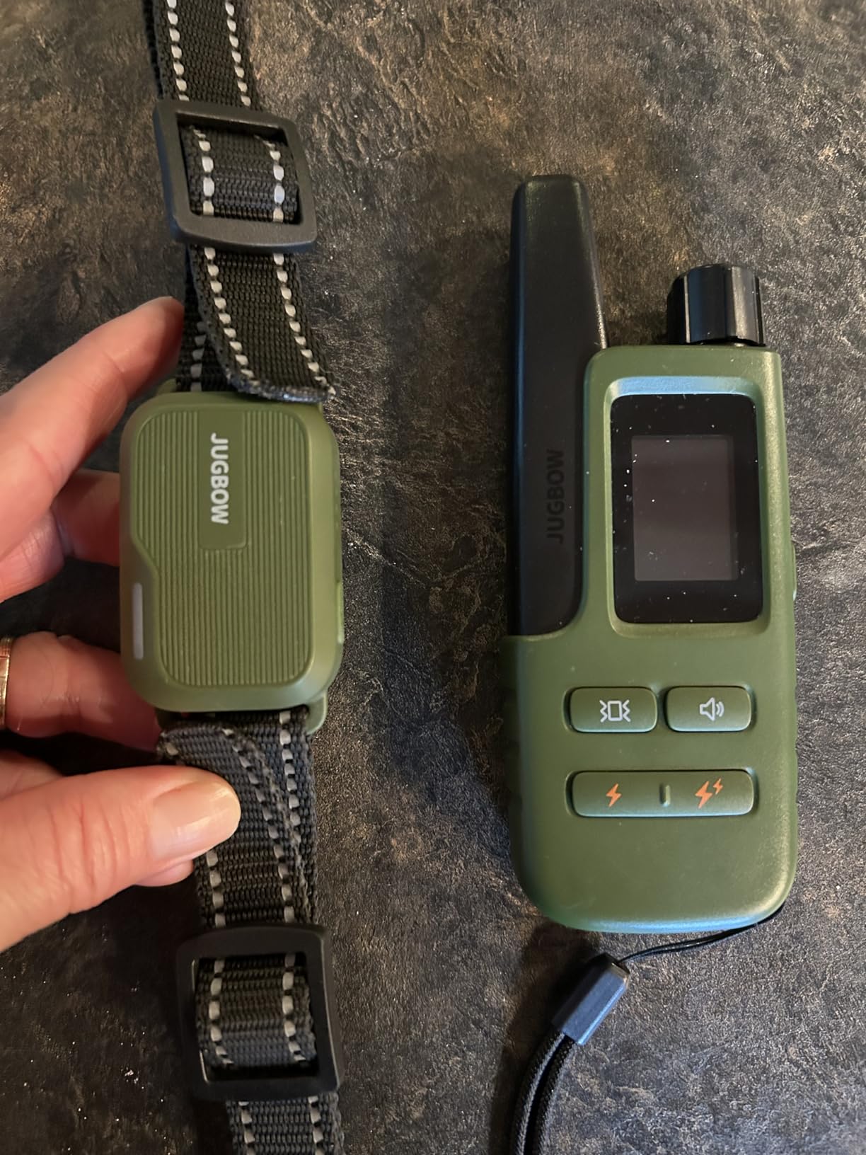 Jugbow Dog Shock Collar - 4500FT Dog Training Collar with Remote, IPX8 Waterproof Electric Dog Collar with 4 Training Modes, Security Lock, Rechargeable eCollar for 10-120lbs Small Medium Large Dogs customer photo 1