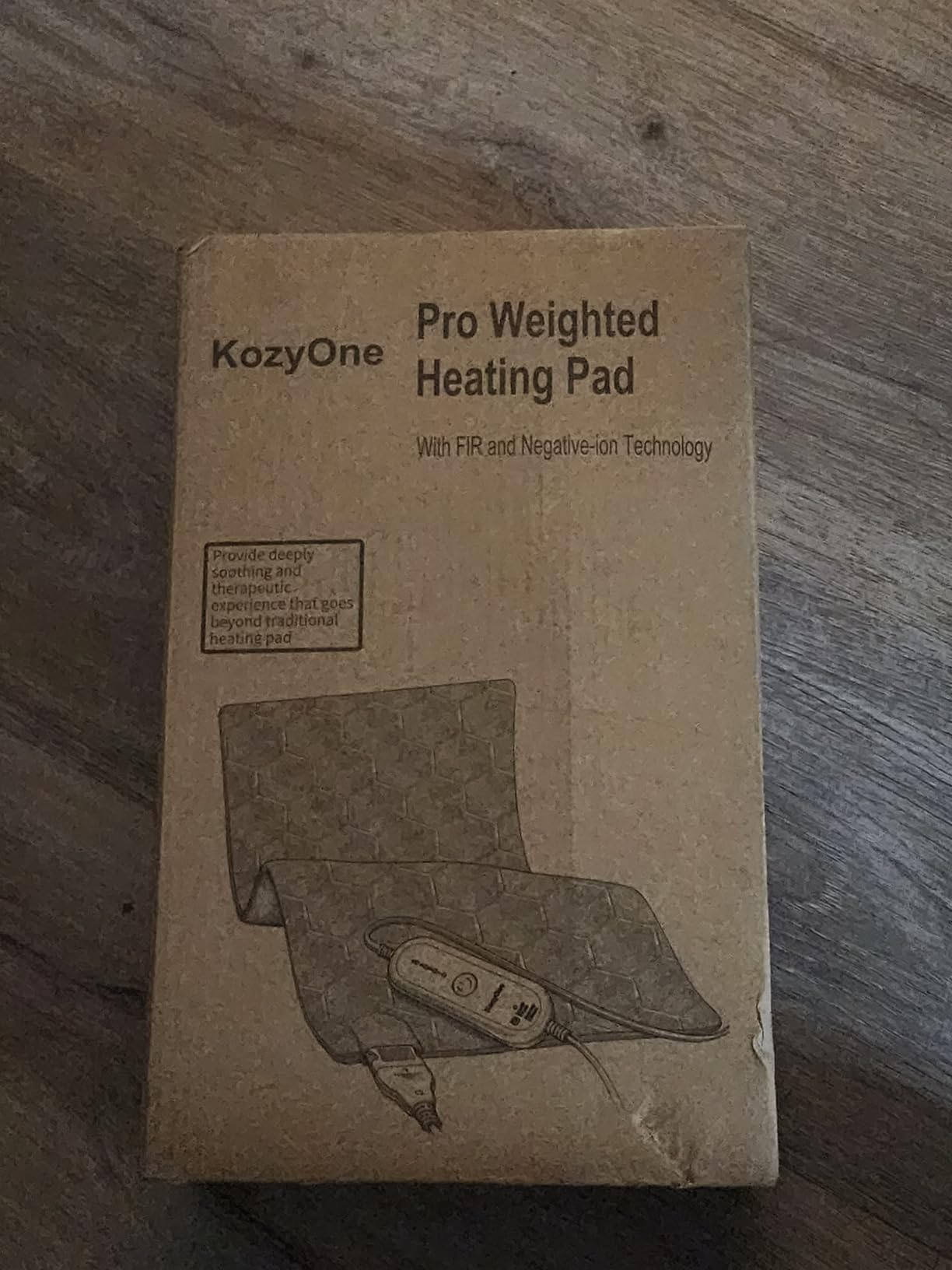 KozyOne Weighted Premium Heating Pad - Far Infrared & Negative Ion Therapy for Pain Relief in Back, Neck, Shoulders, Knees, 4 Heat Settings, Auto-Off, Machine Washable (12