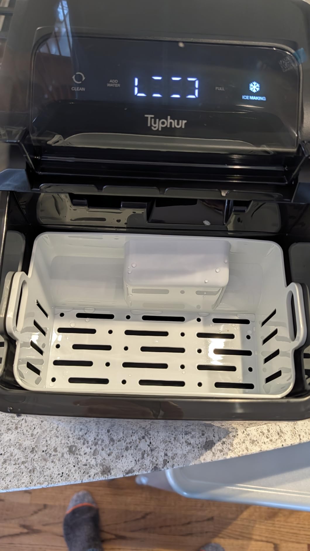 Typhur Fast Nugget Ice Maker Countertop with Self-Cleaning Pump, 35lbs/24H Crushed Pebble Ice Machine with Pellet Ice, 8 Packs Cleaner, Dual Ice Scoops for Home, Kitchen, Party, RV, Stainless Steel customer photo 2