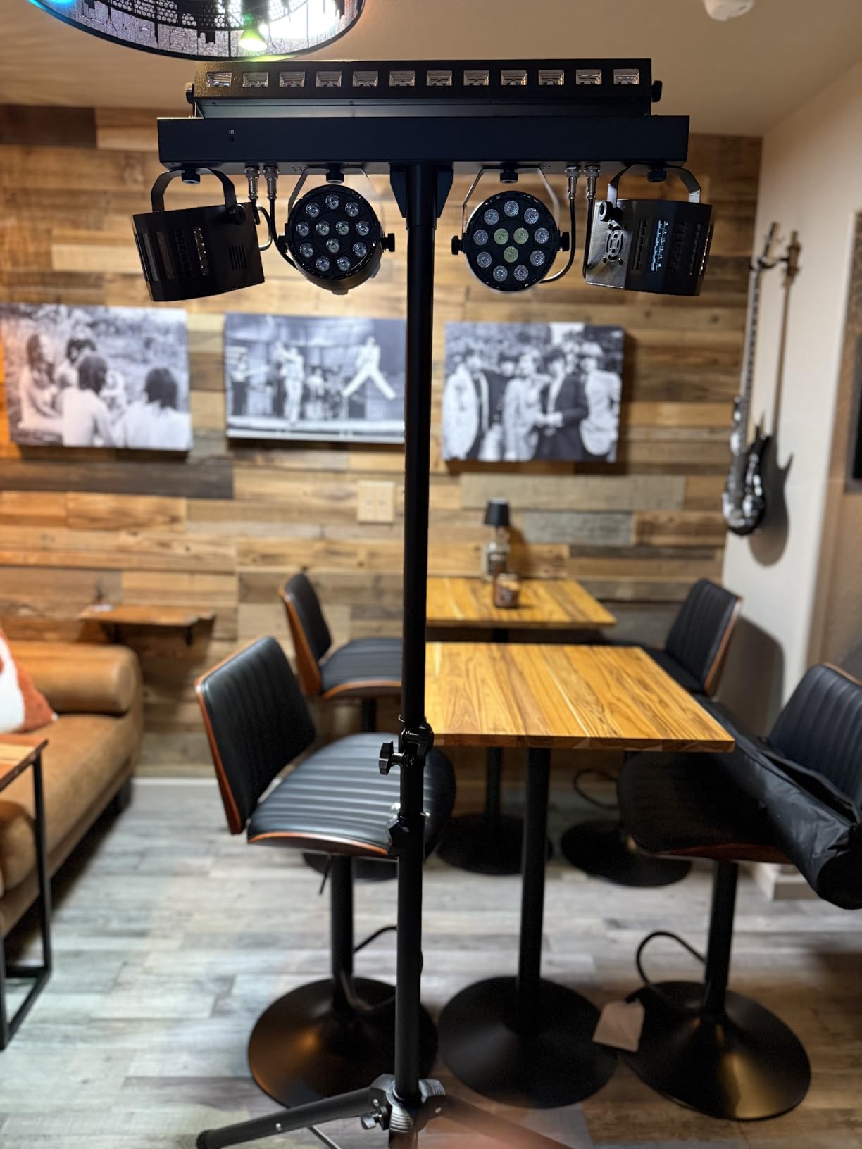 DJ Lights Stand for Parties - Professional 5in1 LED DJ Lighting System with Stand, DMX512, Sound Activated Stage Lights Package for Wedding Live Band Disco Club Gig Bar Booth Show Events customer photo 1