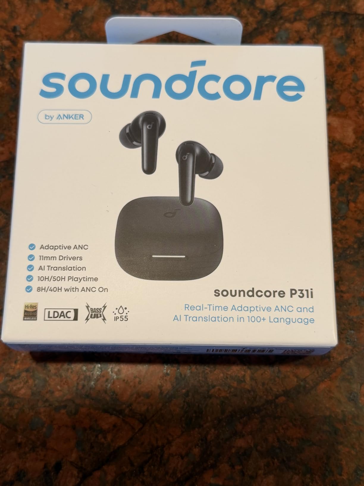 Soundcore P31i by Anker, Real-Time Adaptive Noise Cancelling, Hi-Res Sound, Translation Earbuds, 50H Playtime, Wireless Earbuds, Bluetooth Earphones, Spatial Audio, Fast Charging, IP55 customer photo 2