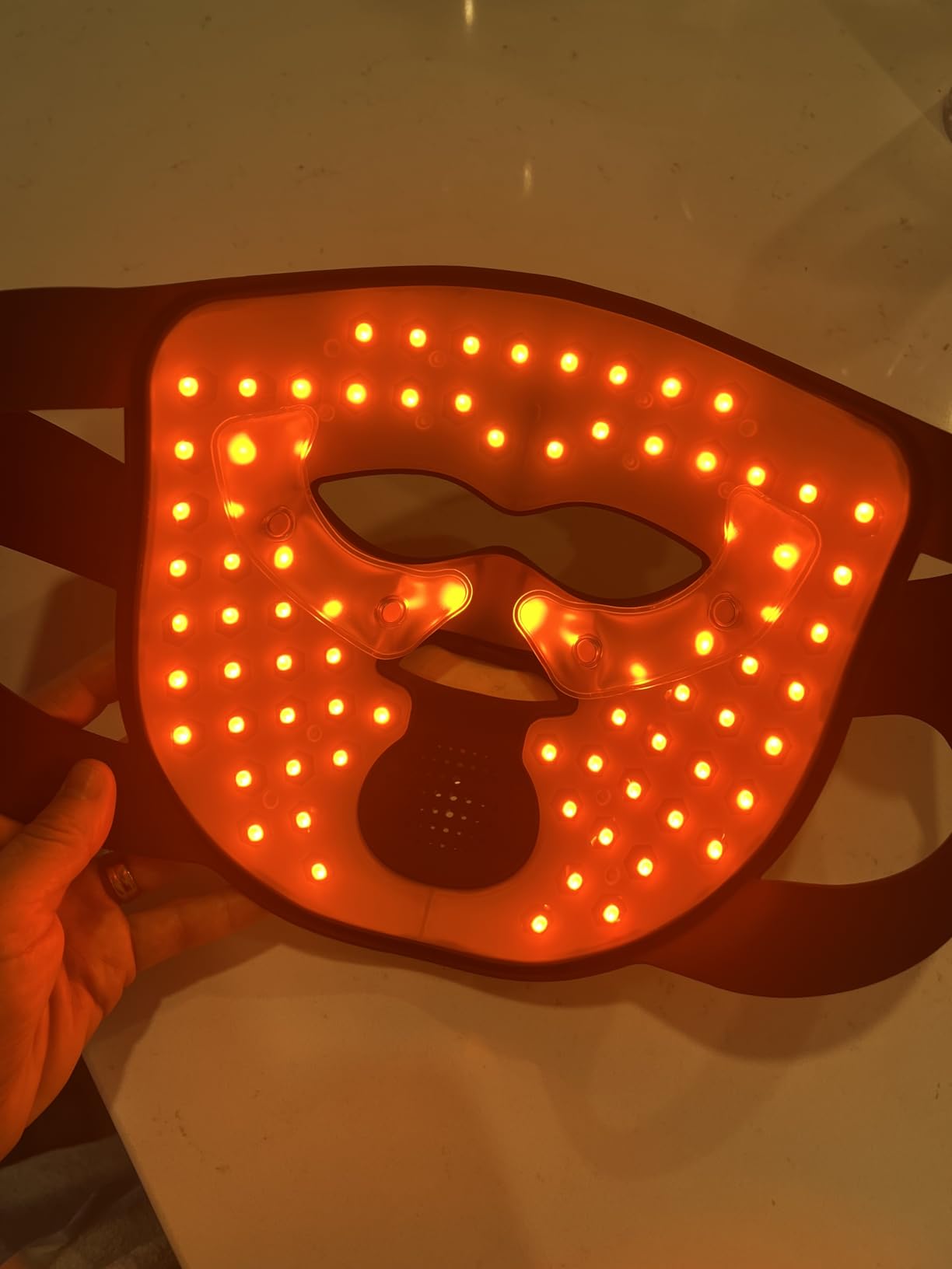 INIA Glow 4D Wireless Red Light Therapy Mask for face - Dual NIR, 320 LEDs, 4 Modes, Under-Eye Cooling, Cordless & Rechargeable LED Face Mask for Home & Travel, Skincare Gifts for Women Mom Wife, Blue customer photo 2