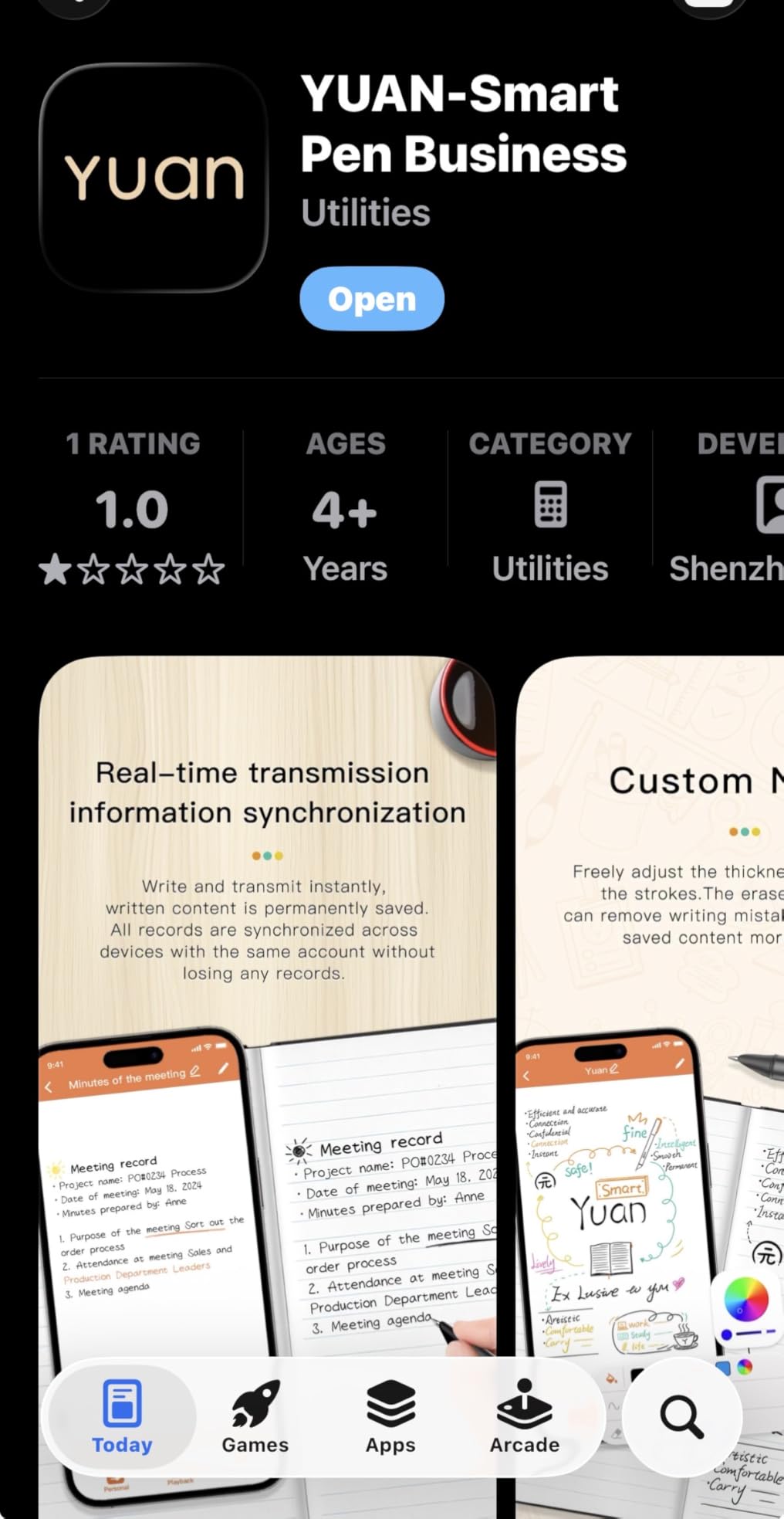 Yuan Smart Digital Notebook with Pen, Smart Pen for Note Taking Real-Time Sync-to-Digital, Smart Writing for Meeting Class Creation, Digitizing, Store, and Share Handwritten Notes via App(iOS/Android) customer photo 1