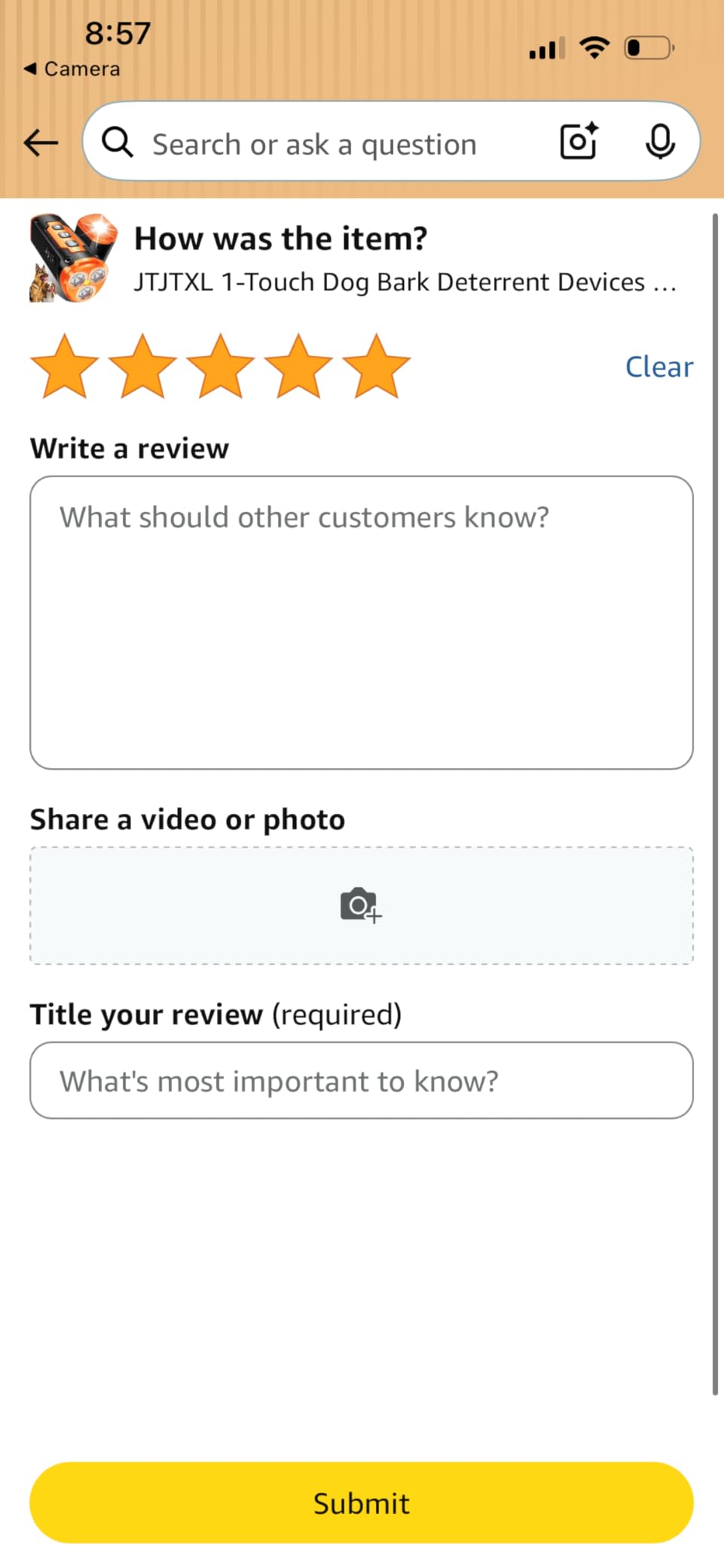 1-Touch Dog Bark Deterrent Devices with 3 Sonic Heads,Portable 50ft Range Anti Barking Device for Dogs,Rechargeable & Safe Dog Training Tool with Flashlight,Helps Improve Dog's Behavior Orange customer photo 1