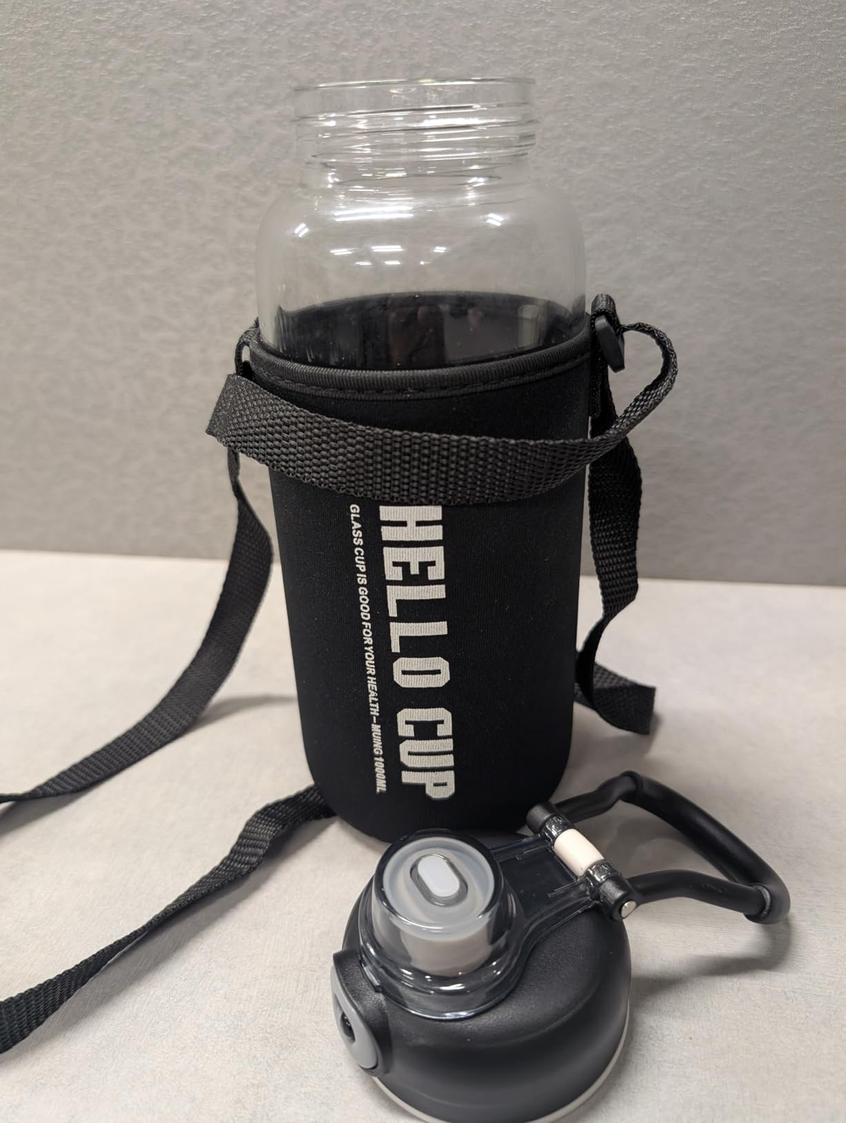 Snminetal 34oz Glass Water Bottle with Capacity Mark & Sleeve, BPA-Free Tea Bottle with Infuser for Hot & Cold Drinks, Tea, Coffee and Water for Gym, Home & Office customer photo 1