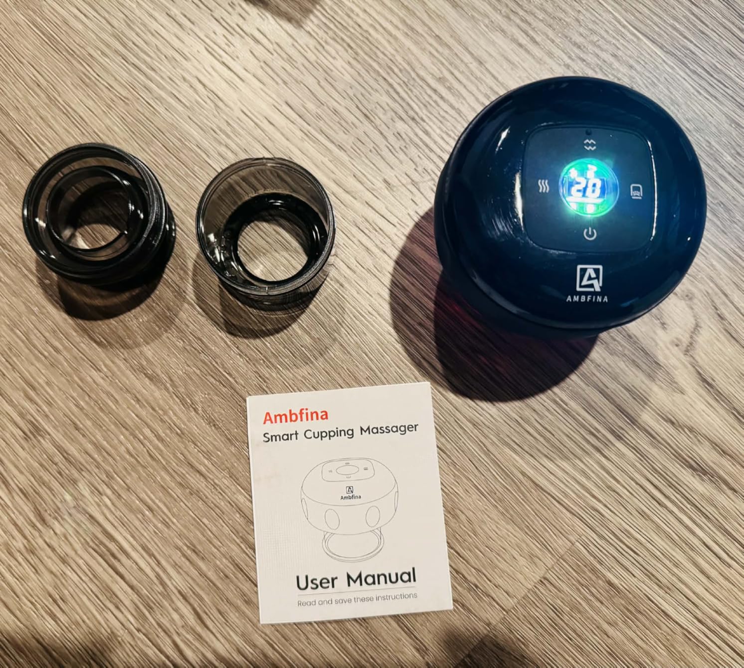 5-in-1 Cupping Kit for Massage Therapy, 12 Levels Smart Dynamic Cupping Set with Red Ligh-t Therapy&Heat Penetrates for Targeted Pain Relief, Knots, Aches, Muscle Soreness - 2Pcs(Black&Black) customer photo 2