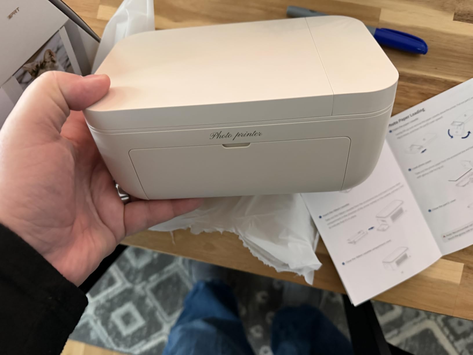 iDPRT 4×6 Photo Printer, Portable Color Picture Printer, Thermal Sublimation Mini Picture Printer, Bundle 108 Sheets Photo Paper & 2 Ribbon Cassette, Photo Printer for iPhone & Android, White customer photo 1