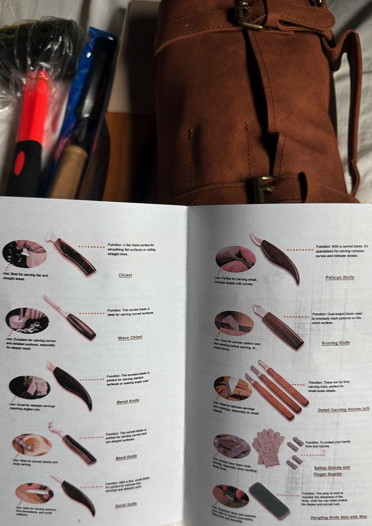 Deluxe Wood Carving Kit, 25 Piece Wood Carving Tools with Thick Leather Storage Bag, Wood Whittling Tools - Ideal Woodworking Tools and Hobbies for Beginners Enthusiasts Gift DIY customer photo 2