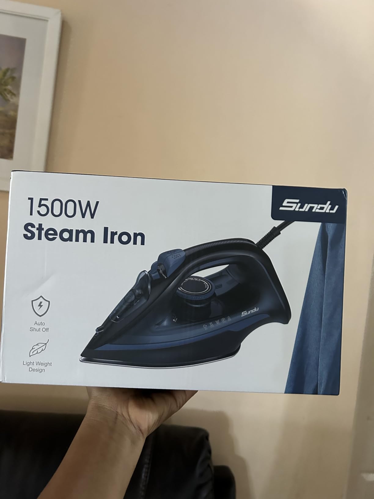 Sundu Steam Iron, 40g/min Continuous Steam, 44 OZ Removable Tank, Built-In Pump, Ceramic baseplate, Iron Lock For Easy Carry, Steamer Ideal For Home Use customer photo 2
