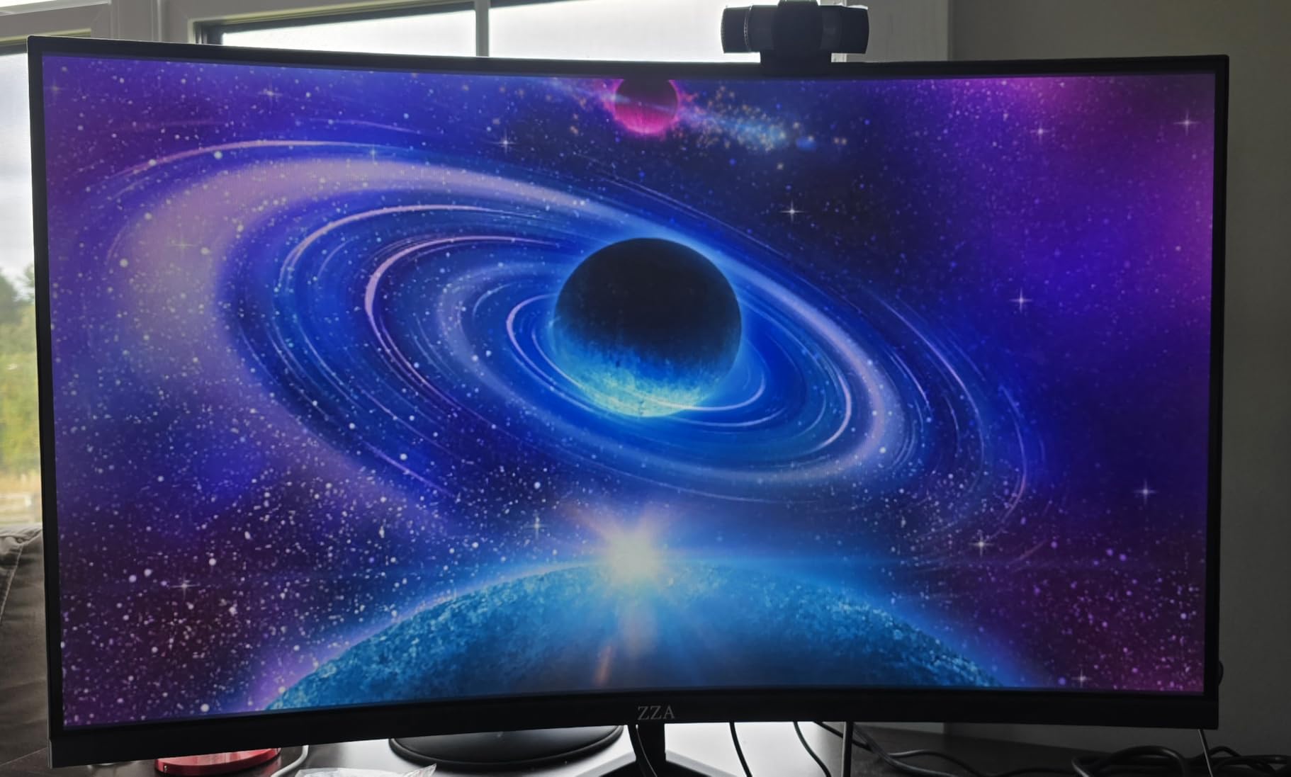 ZZA 49-Inch Ultra-Wide DQHD Curved Gaming Monitor | 5120x1440, 1500R, 165Hz, AMD FreeSync, 120% sRGB, Height Adjustable, HDMI 2.1/DP 1.4 Wall Mountable- Black customer photo 2