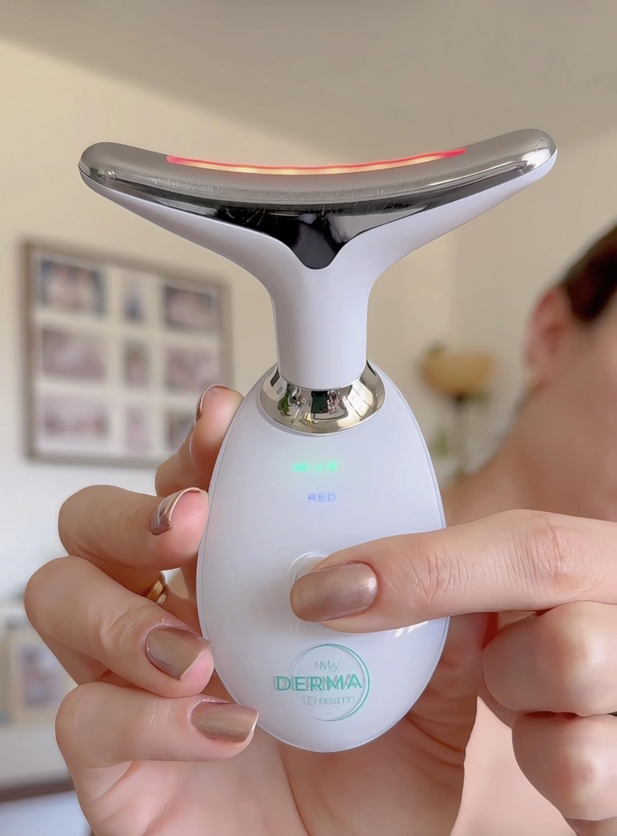 MyDerma Dream MyoGlow LED Arm, Neck, and Face Total Body Sculpting Device from MyDermaDream paired with Niacinamide Serum and NoTox Serum for Flabby Arms, Flabby legs & Turkey Neck customer photo 2