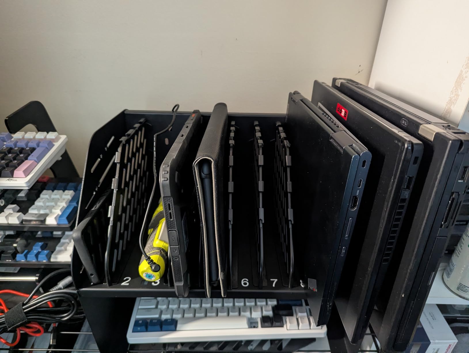 Laptop Charging Station for Classroom, Office, or Home, 10-Device Organizer with 6 AC Outlets & 4 Fast-Charging USB Ports, Fits Laptops, Tablets & E-Readers up to 1.3