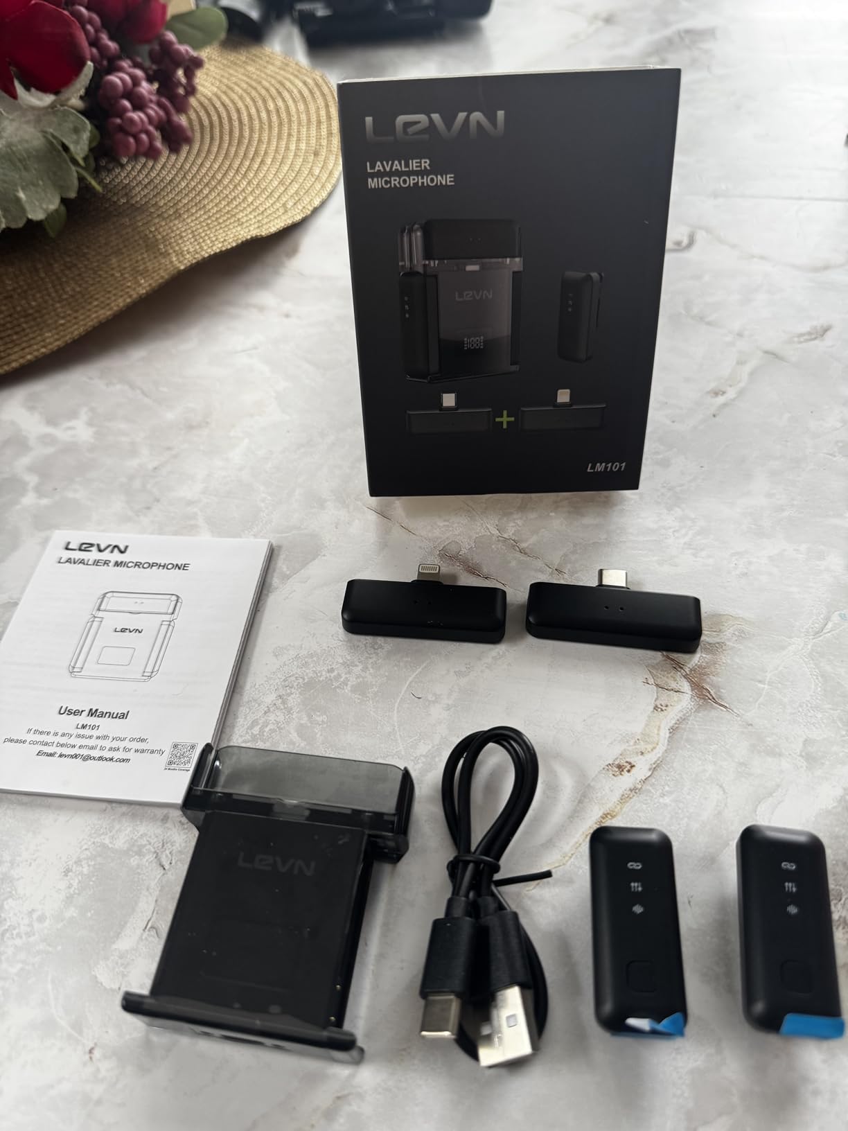 LEVN Wireless Microphone for iPhone/Android/PC, USB-C/Lightning Plug & Play, AI Noise Cancel, 328ft Range, 30H Battery Life with Charging Case, iPhone Microphone for TikTok, YouTube, Vlogging customer photo 2