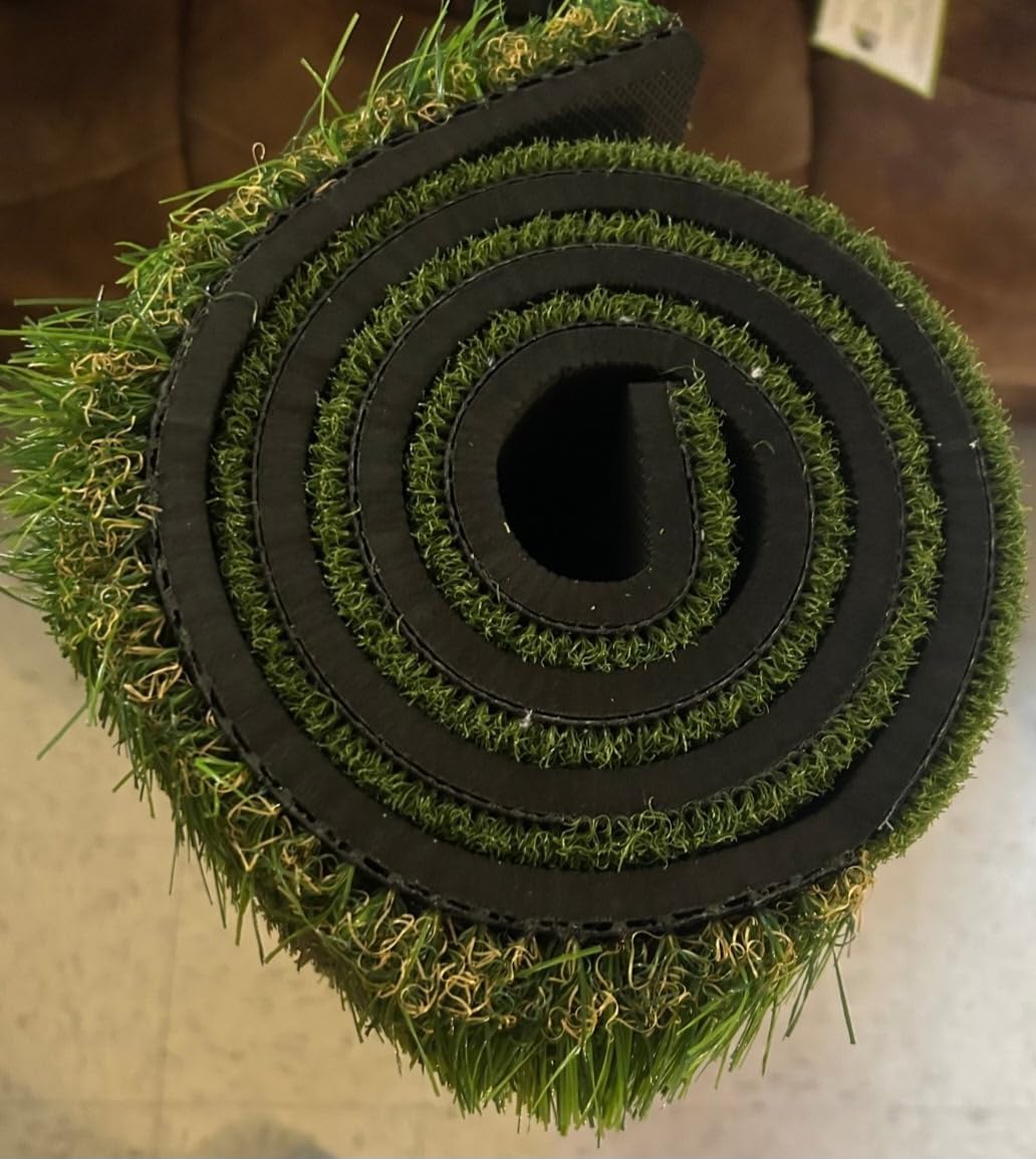 5.2x4ft & 6x4ft 21mm-45mm Dual-Turf Golf Mat with Ball Tray, Thickened Golf Hitting Mat with 9 Hitting Holes, Alignment Aid Practice Mat for Hitting, Driving Chipping, Swinging, Gifts for Men/Dad/Him customer photo 1