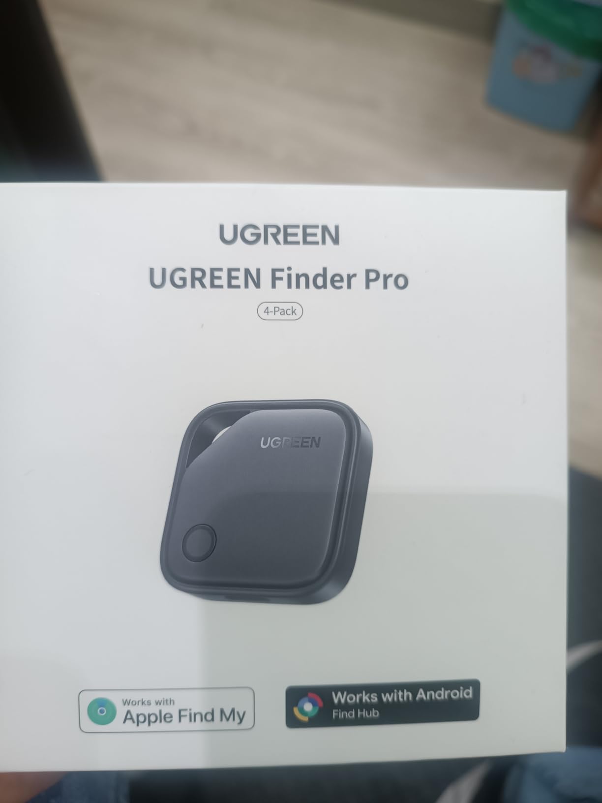 UGREEN Finder Duo (iOS and Android) Air Tracker Tags 4 Pack, Rechargeable Bluetooth Tracker Key Finder Compatible with iOS and Android for Keys, Luggage and More | 12-Month Battery customer photo 1