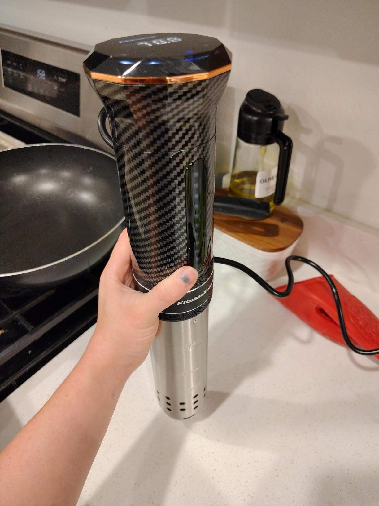 KitchenBoss Wifi Sous Vide Cooker: Ultra-quiet Sous Vide Machine Immersion Circulator APP Control, IPX7 Waterproof All-stainless Steel 1100W customer photo 2