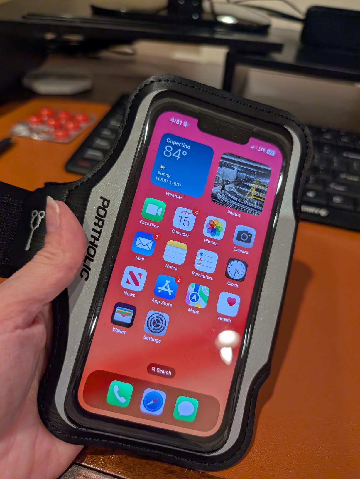 PORTHOLIC 2026 Running Armband Water Resistant Sports Phone Holder Case with Extension Strap,Card Slot Up to 6.9