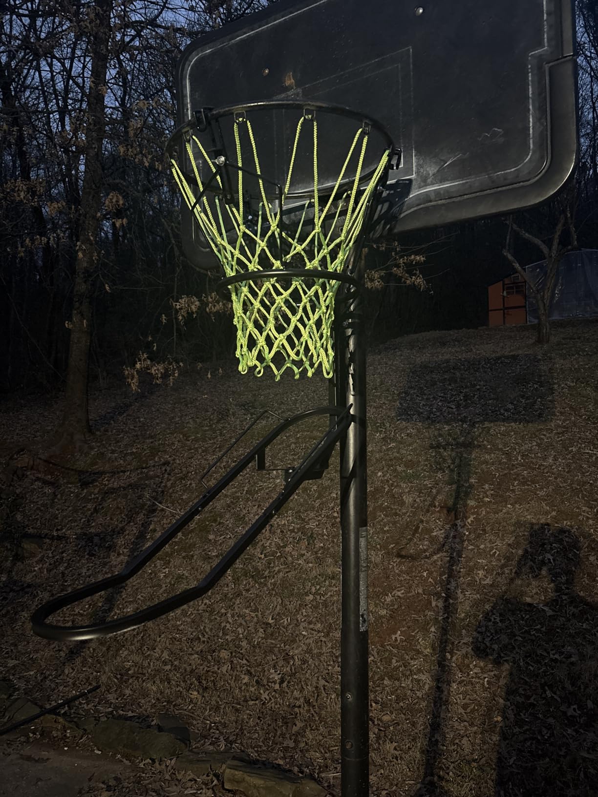 GADFISH Basketball Rebounder, 180° Rotatable Basketball Return Attachment with 3 Stable Large Hooks, Heavy Duty Basket Ball Accessories Ball Return Training Aid for 18