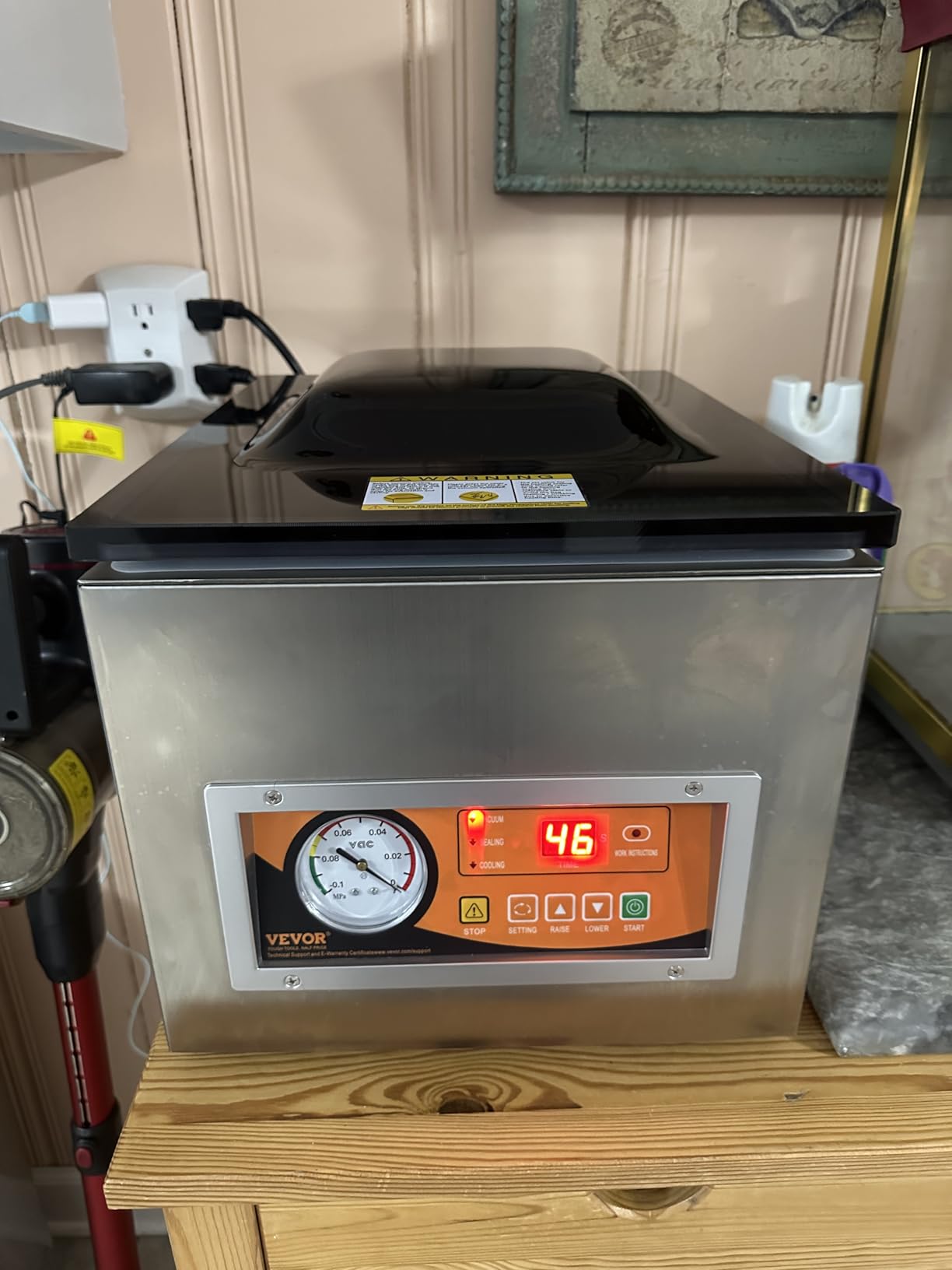 VEVOR Chamber Vacuum Sealer, 380W Vacuum Pump Power, Sealing Bag Packing Machine for Wet Foods, Meat, Compact Design with 11.5 in Sealing Length customer photo 1