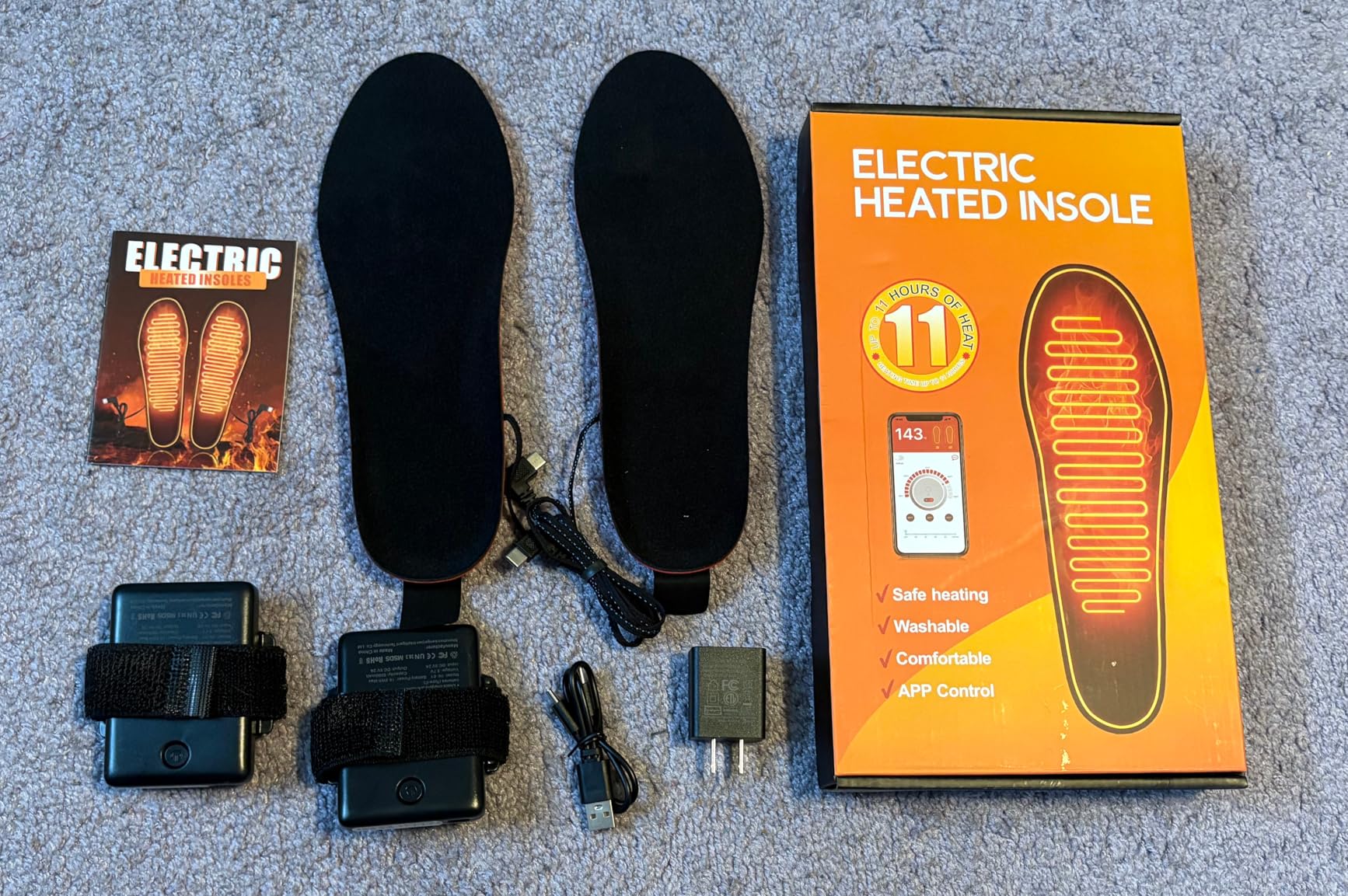 App-Controlled Heated Insoles for Men & Women, Rechargeable 5000mAh Battery, 4 Custom Heat Settings, Foot Warmers for Skiing, Hunting, Winter Work (S (3.5-7.5)) customer photo 1