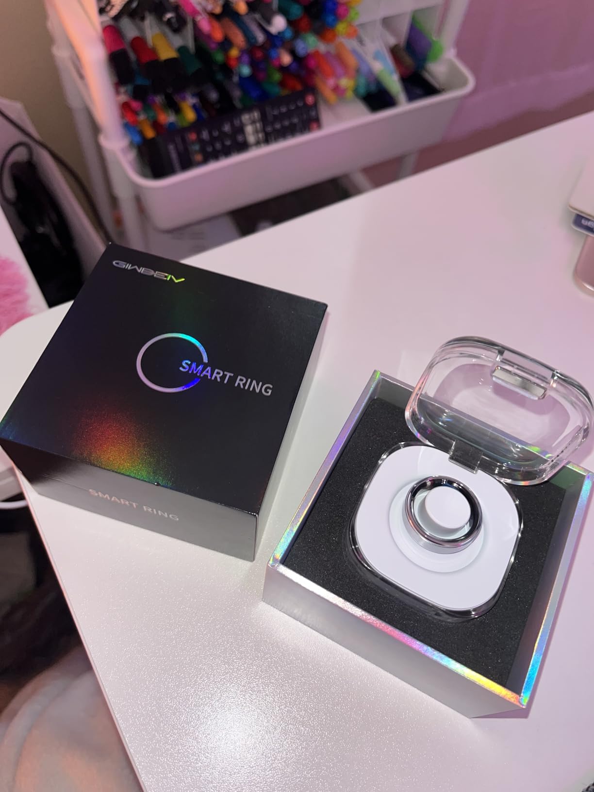 Smart Ring for Women Men, Health Fitness Tracker Ring with Heart Rate/Sleep Tracker/Blood Oxygen/HRV/Stress/Calorie/Steps, IP68 Waterproof for iOS & Android, No APP Fees(Black,9#) customer photo 1