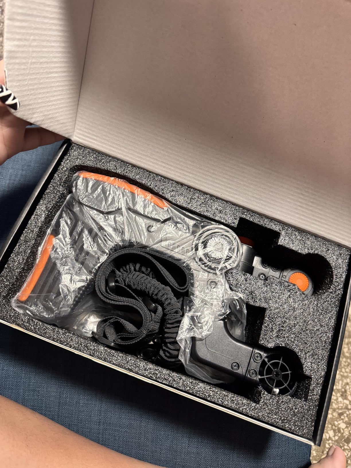 VR Gunstock Compatible with Meta Quest 2/3/3S/Pro, Shoulder Straps Adjustable FPS Gaming Controller Accessories Quick Magnetic Attachment Cheek Pad Immersive VR Stock Rifle Gameplay (Black) customer photo 2