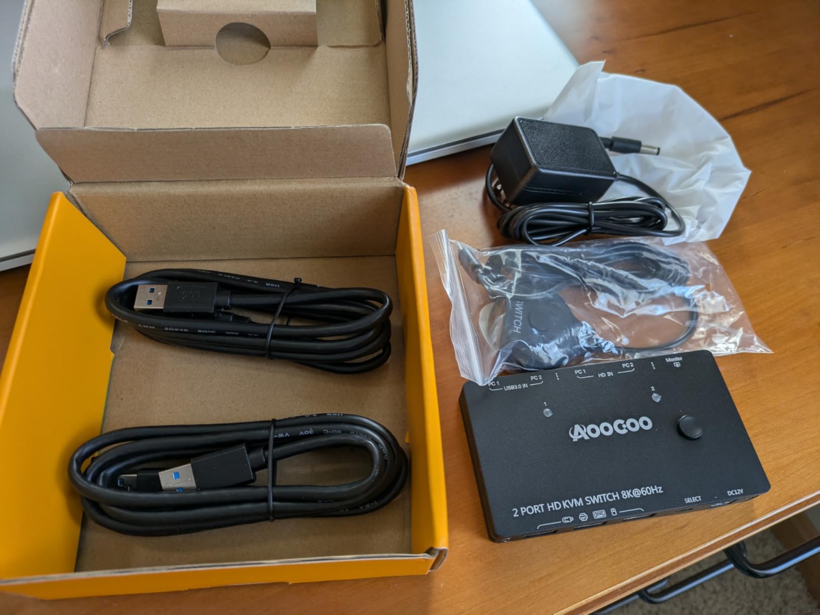 HDMI DP KVM Switch 4 Computers 2 Monitors, 8K@60Hz/4K@144Hz Dual Monitor KVM Switch 4 Port for 4 PCs Share 2 Monitors, with 4 USB3.0 Ports, USB Cables and Power Adapter (8K HDMI DP 4 in 2 Out KVM) customer photo 1