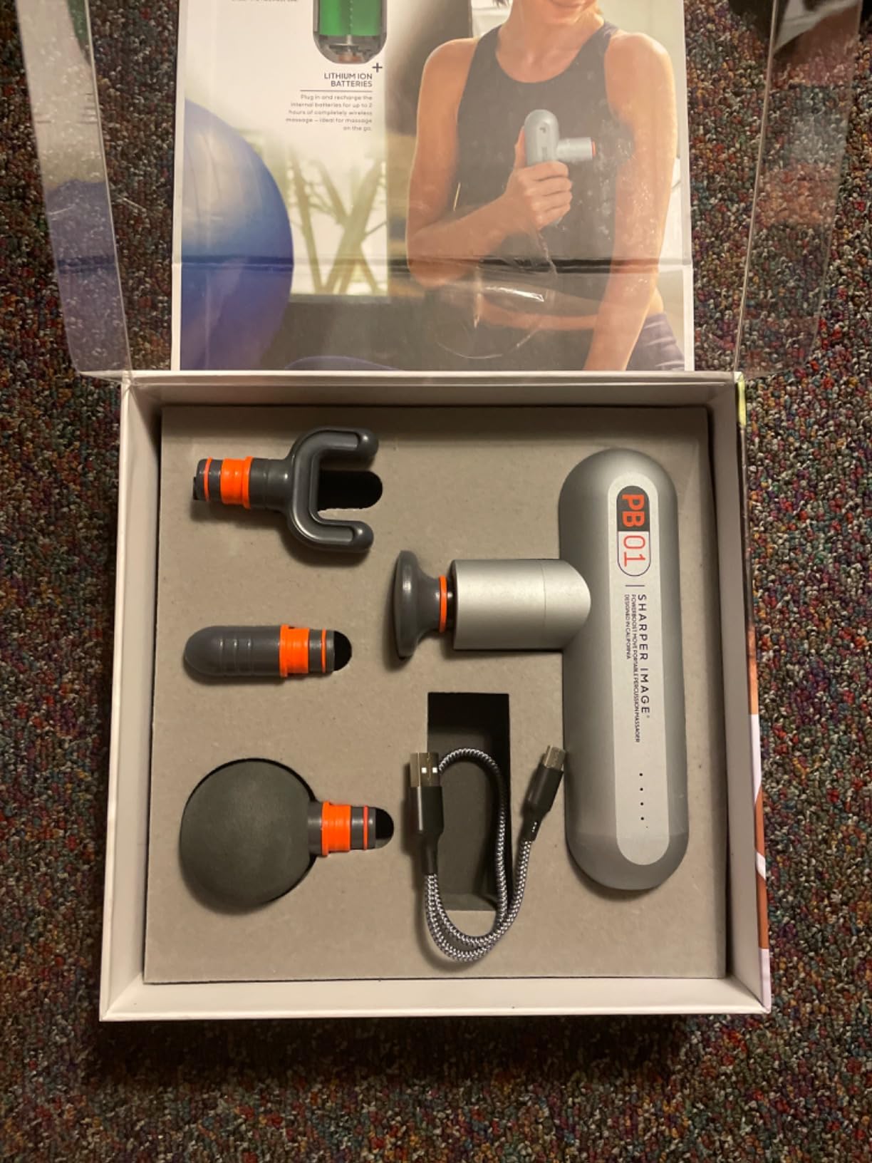 Sharper Image Powerboost Move Aero 3.0 - Mini Percussion Massage Gun| Updated Soft-Touch Design, Carrying Bag, 4 Nodes| Portable Full Body Back & Shoulder Massager| Deep Tissue Massage Tool Gift customer photo 1