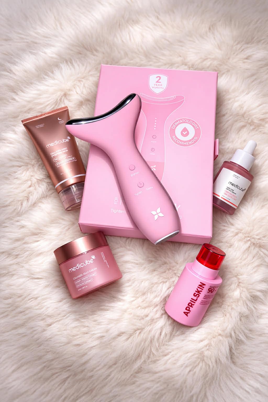 REVO Genie Facial Massager for Face and Neck, LED Face Lift Device with Heat & Vibration, Lymphatic Drainage Depuffing Tool, Red Blue Green Light Therapy for Skin Tightening & Skincare Absorption customer photo 1