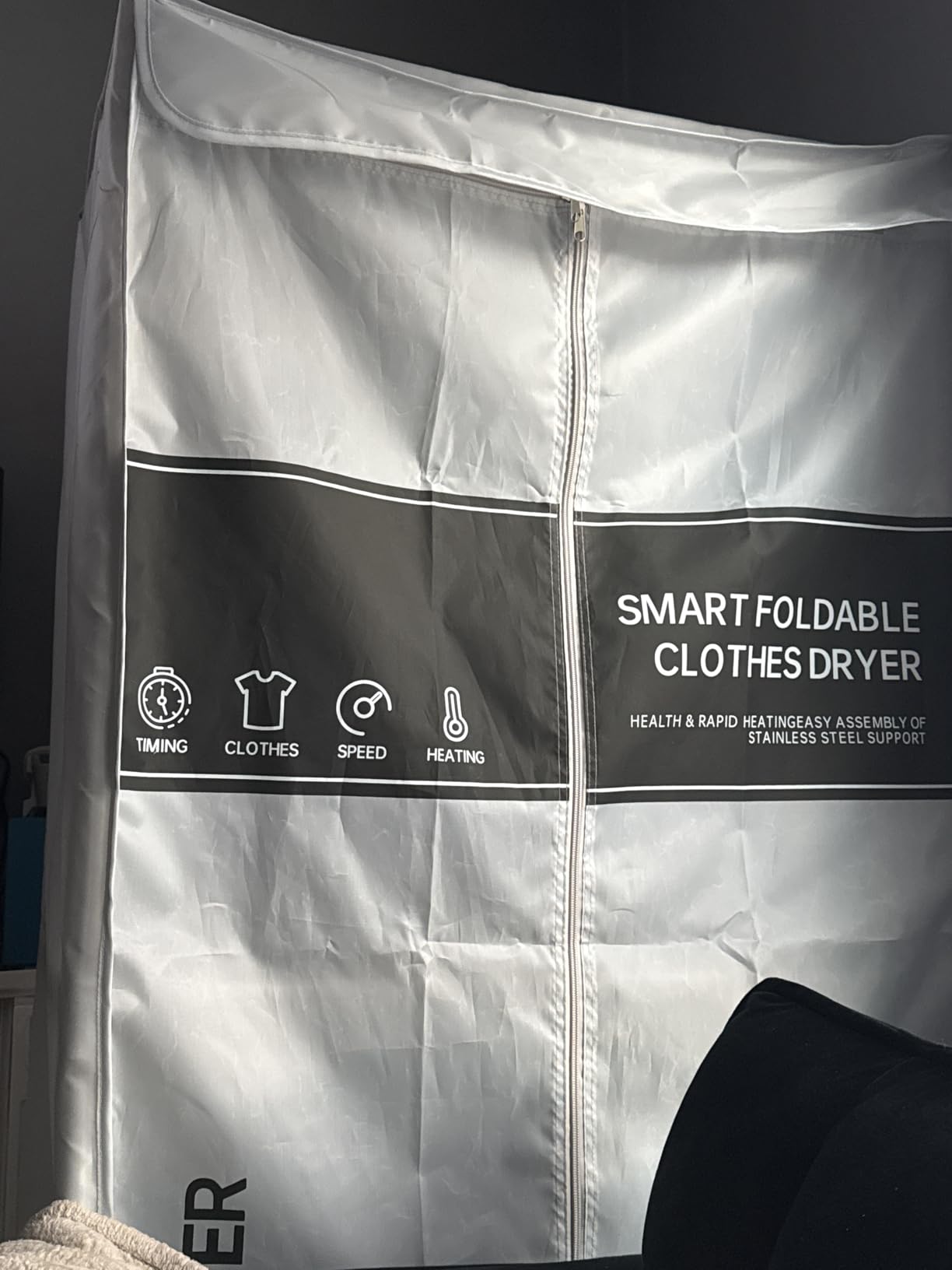 Clothes Dryer, Portable Drying Machine with Timer, 60inch Laundry Drying Wardrobe with Large Capacity, Electric Dryer/Rack for Home | Appartments (Grey UE5) customer photo 1