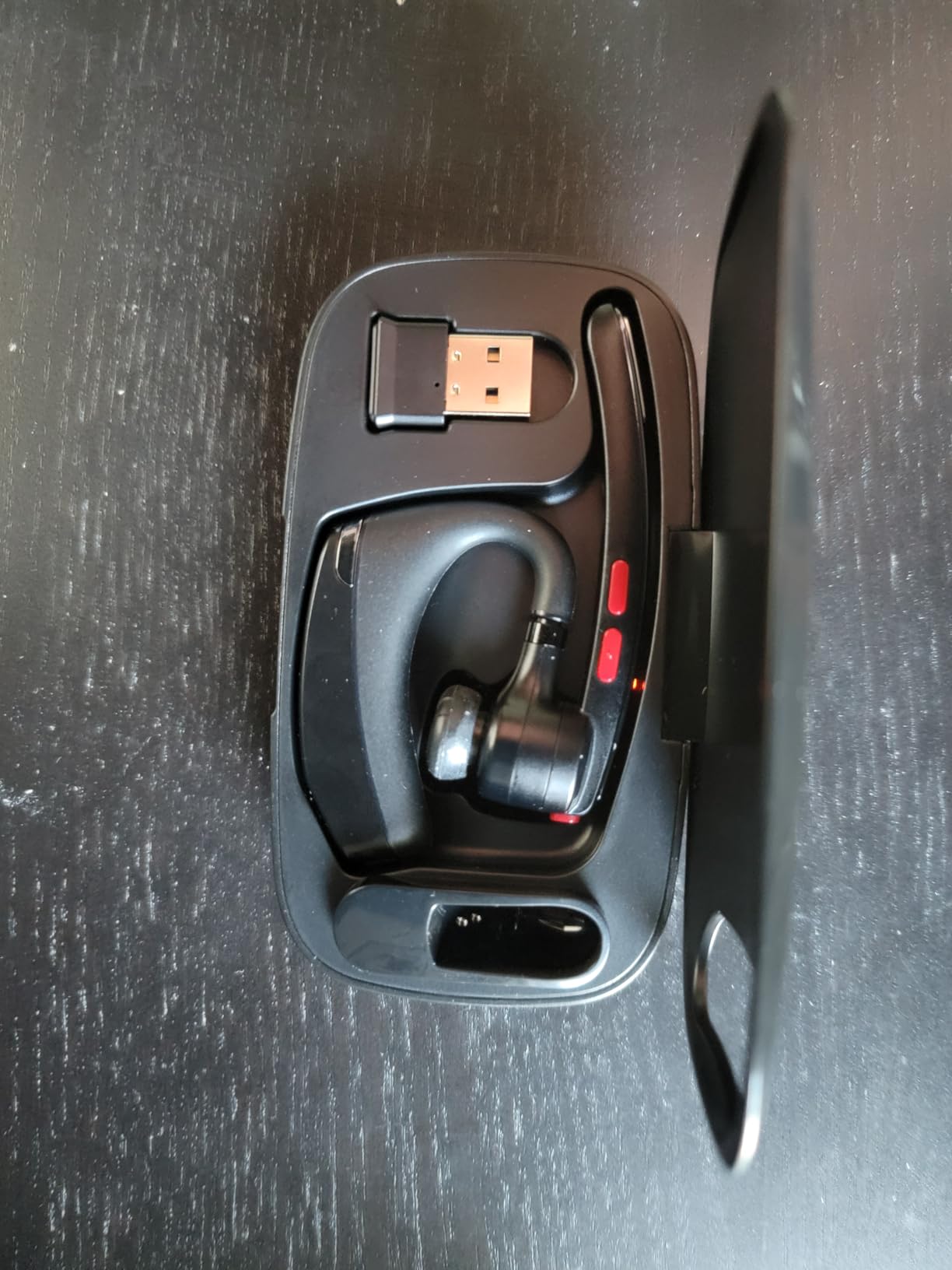 COMEXION Bluetooth Headset V5.3, Wireless Headset with Dual Noise-Canceling Mics, Portable Charging Case, 300H Standby Time, Hands Free Headphones for Computer/Cell Phones, Trucker/Home/Office/Work customer photo 1