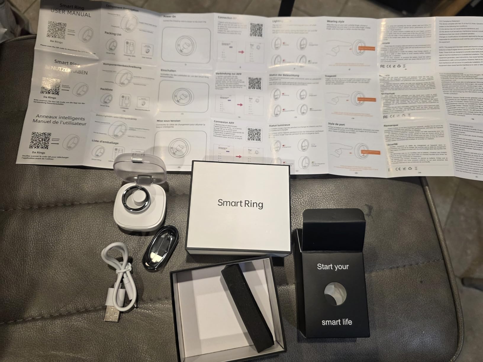 Smart Health Ring, Featuring Stress and Sleep Monitoring Functions, Compatible with iOS and Android, Waterproof Fitness Tracker for Women & Men, No Subscription Fee customer photo 1