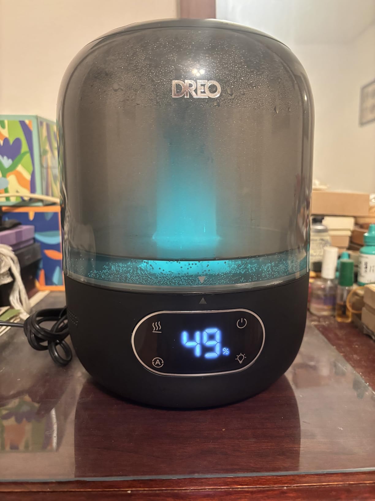 DREO Humidifiers for Bedroom, 3L Top Fill 30H & 26dB Quiet Runtime for Large Room, Cool Mist Ultrasonic Humidifier with Humidity Sensor, Night Light for Home, Baby, Nursery, Plants, New Edition customer photo 2