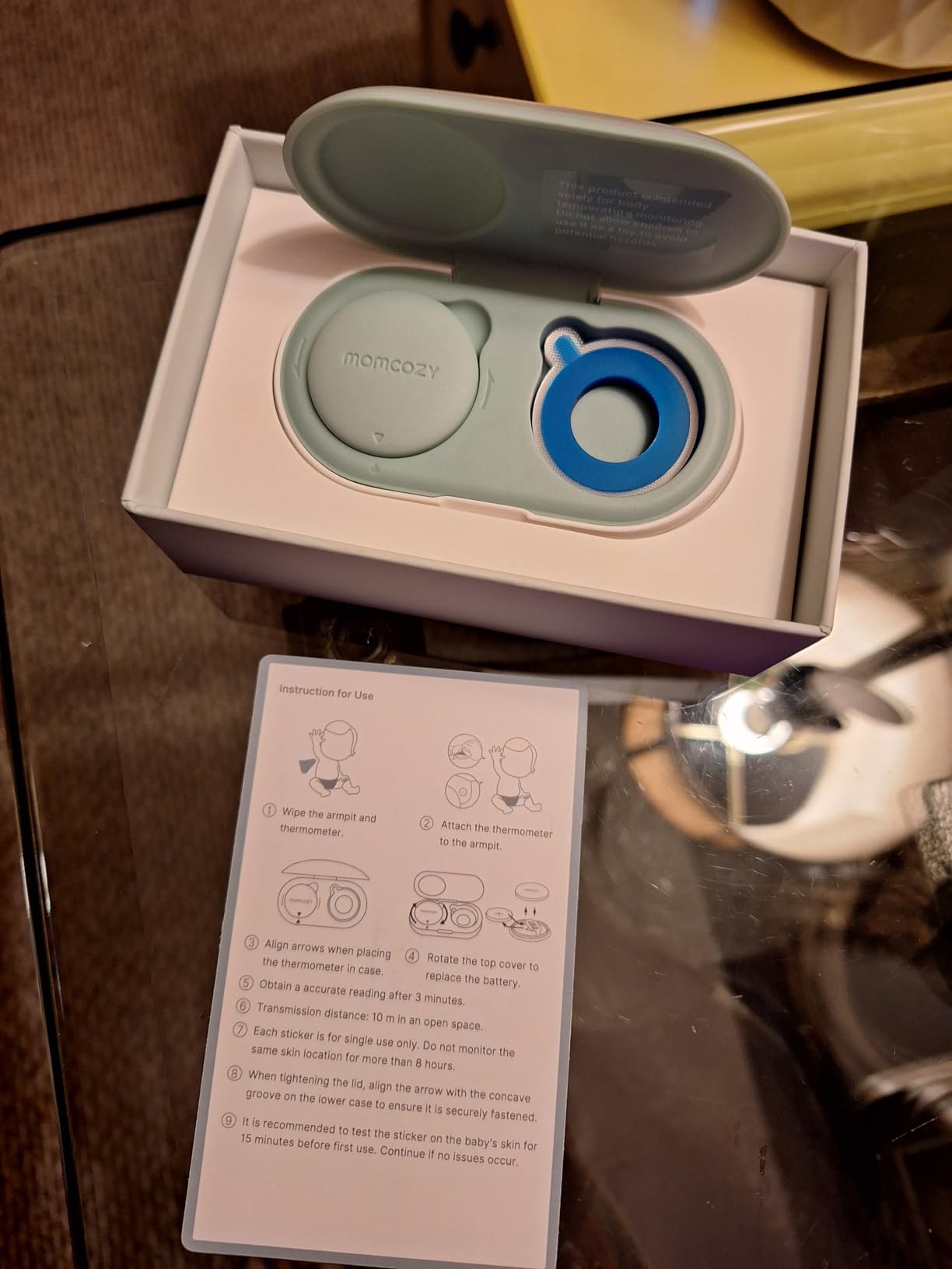 Momcozy Wearable Digital Thermometer for Baby, Medical-Grade Accurate Smart Thermometer, Instant Reads, APP Real-time Monitoring for Infants & Kids, Hypoallergenic 3M Stiker,Bluetooth, 180H Lasting customer photo 2