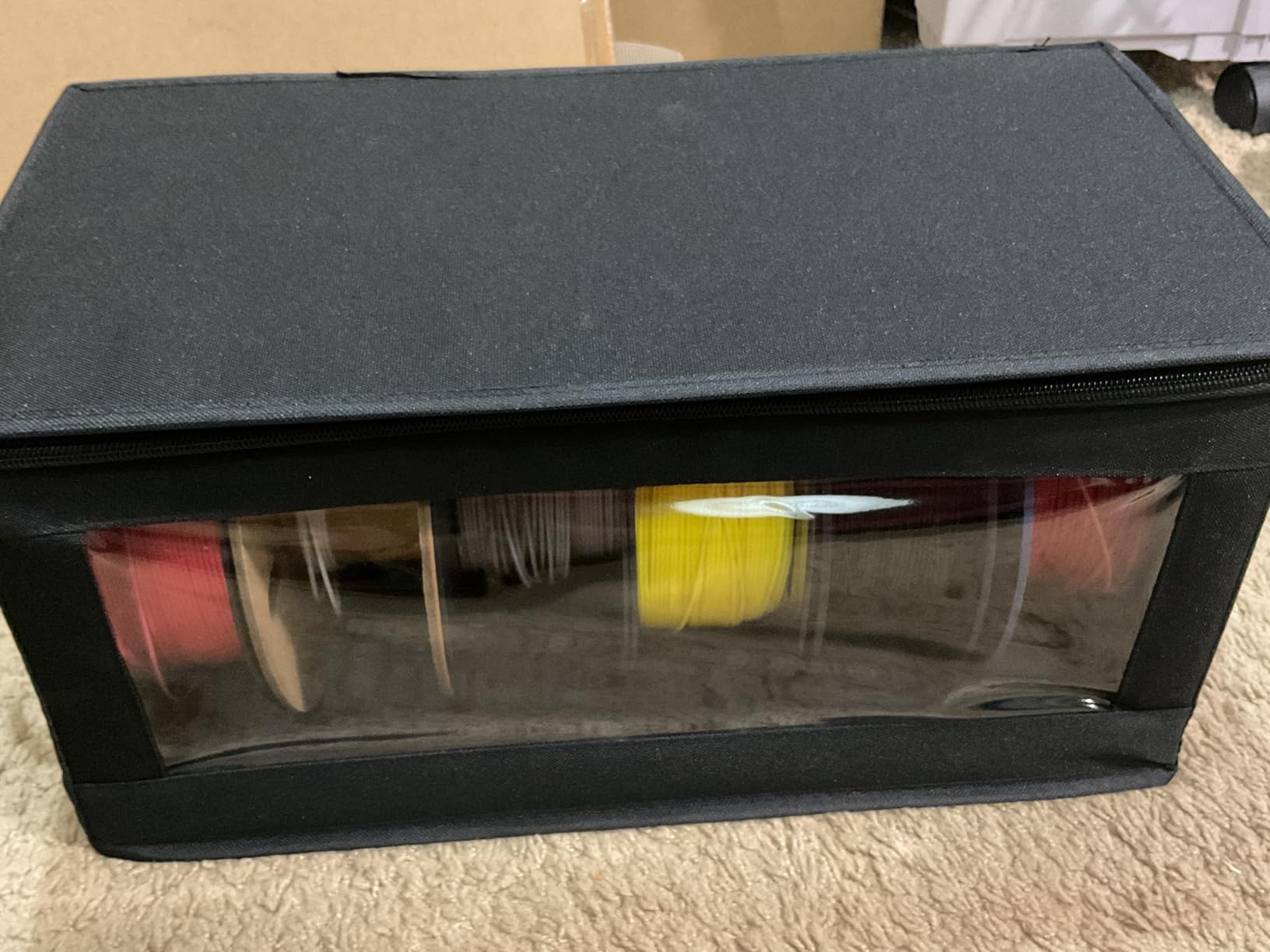 Qozary Filament Storage Box - 4 Pack 3D Printer Filament Storage Containers with Desiccants, Holds Up to 24 Rolls, 3D Printing Accessories Holder Rack for Home, Office Workshop, Studio customer photo 1