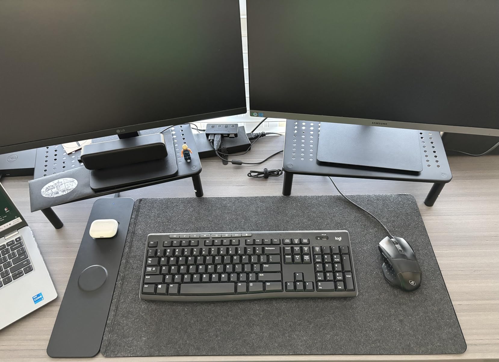 Wireless Charging Desk Mat & Mouse Pad - Detachable 15W Compatible with MagSafe & Qi Fast Charger, Dual-Layer PU Leather Desk Protector with Hidden Felt Storage customer photo 2