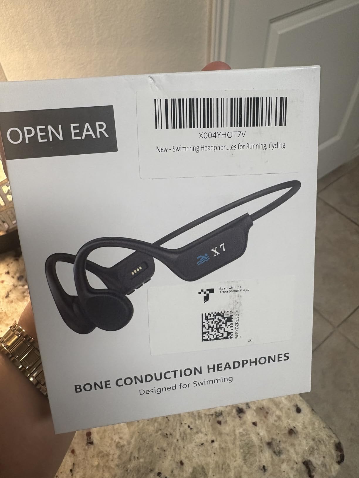 SAMVEK Swimming Headphones Bone Conduction Headphones, IP68 Waterproof Wireless Earphones built-in MP3 player 32G Memory,Underwater Swimming Headphone, Bluetooth 5.4 Open Earphone for Running, Cycling customer photo 2