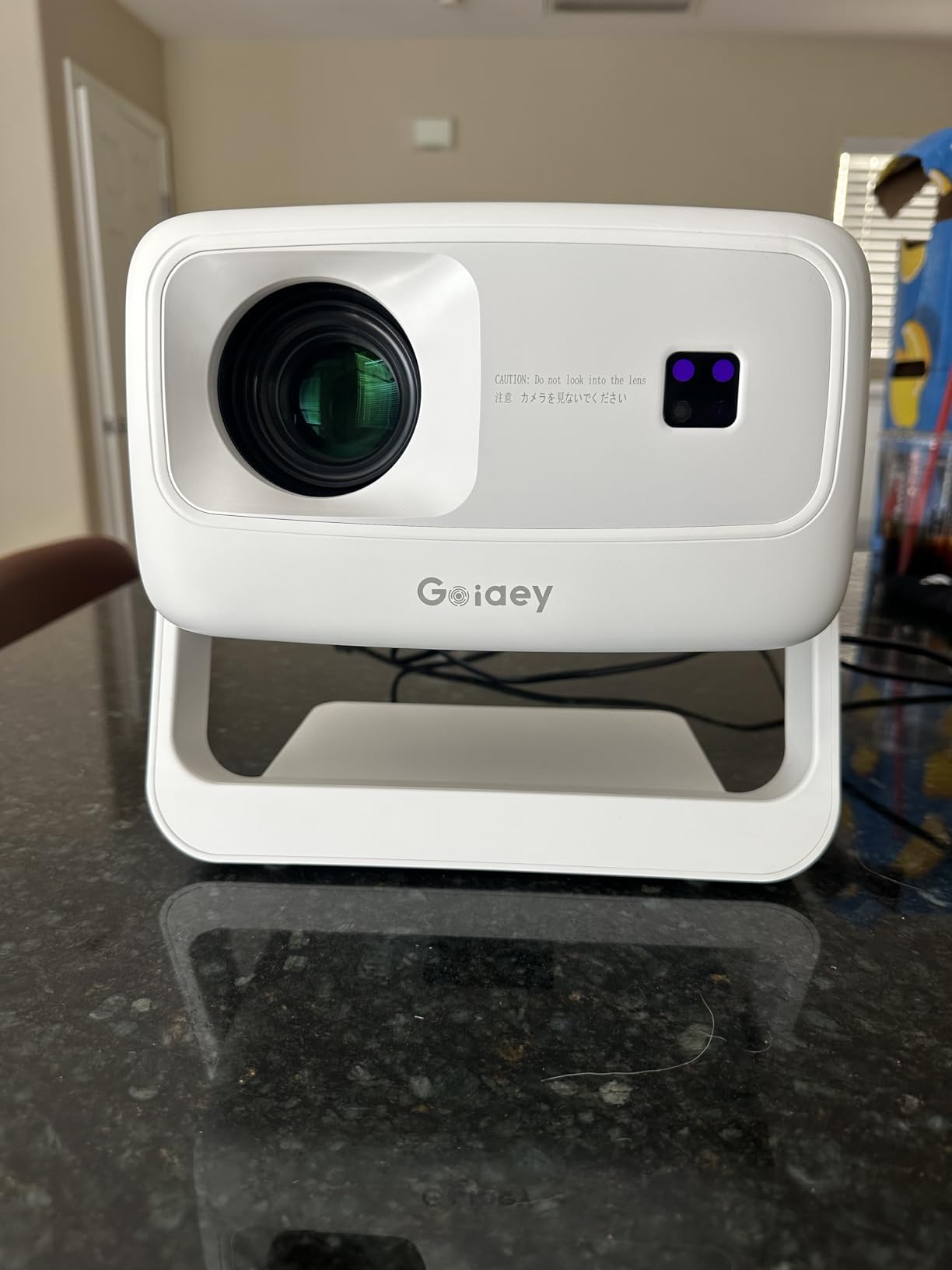 Goiaey Smart 4K Projector with WiFi and Bluetooth, 10,000+ Licensed Apps/Live TV/HDR10+/65W Dolby Audio, 3500ANSI Outdoor Projector with 360° Stand, Auto Focus, Auto Keystone customer photo 1