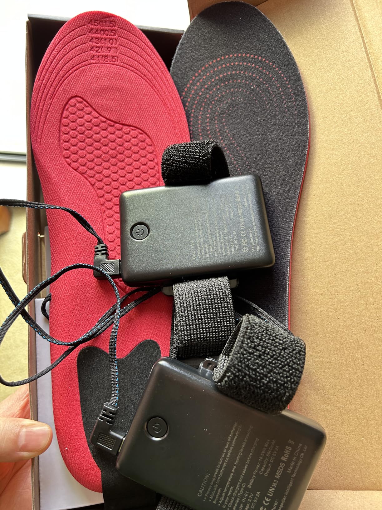 Heated Insoles Rechargeable, Foot Warmer for Men and Women with 5000 mAh Battery, 4-Temperature Settings Mobile App Control, Adjustable Design for All Shoes for Outdoor& Indoor Use, Size Large customer photo 1