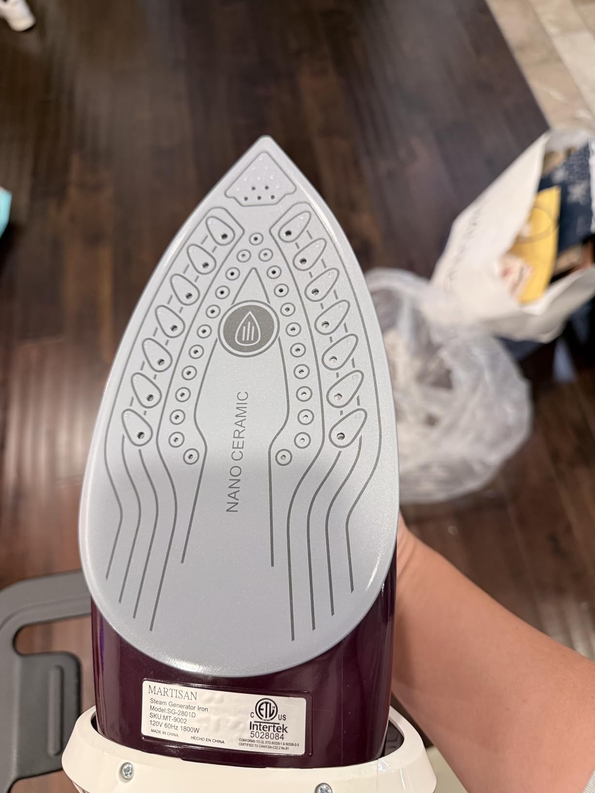 Martisan Digital Steam Generator Iron for Clothes, 1800W Strong Power, 8 Bar Max Pressure, 1.9L Water Tank, 550g/min Steam Burst, Smart Auto Off, Ceramic Soleplate, Fast Wrinkle Removal, Purple customer photo 2