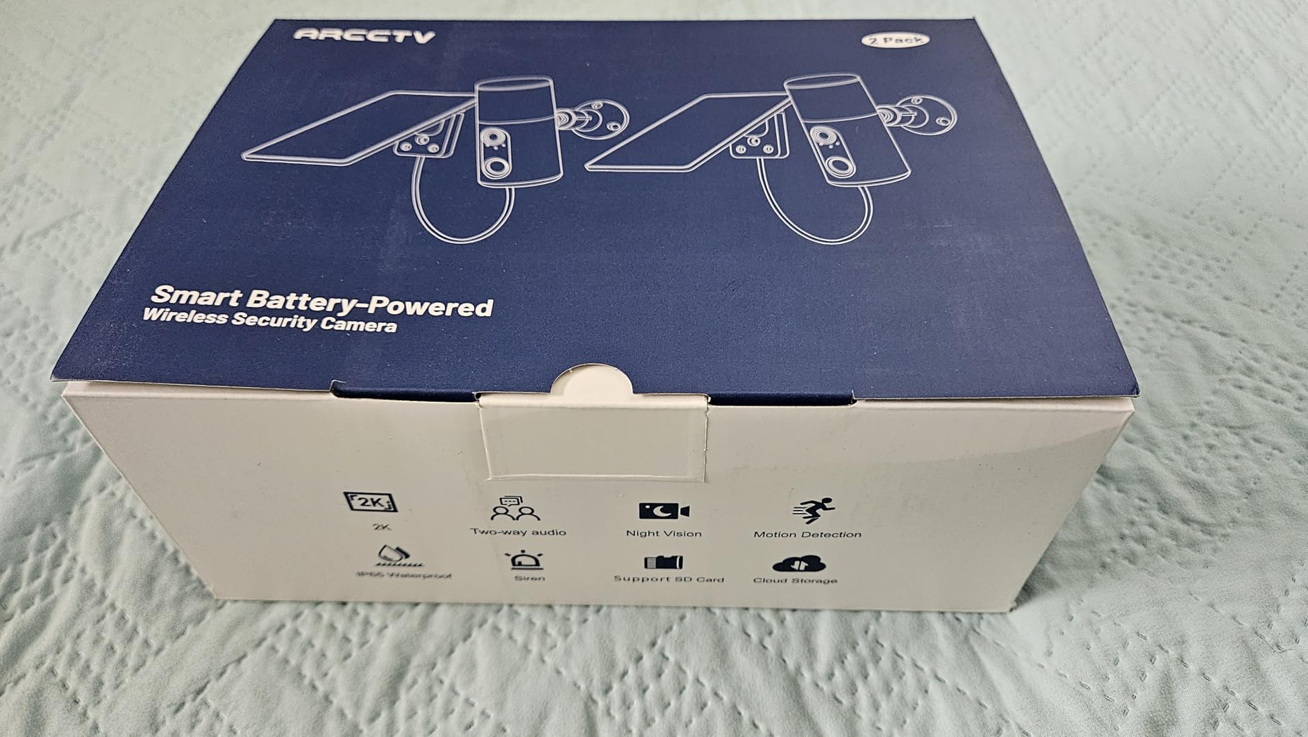 Floodlight Camera with Solar Panel, 4MP Battery Powered Security Cameras for Home Security, 2 Way Audio, PIR Motion Sensor, 2.4G/5G Dual Band WiFi, SD/Cloud Storage customer photo 2