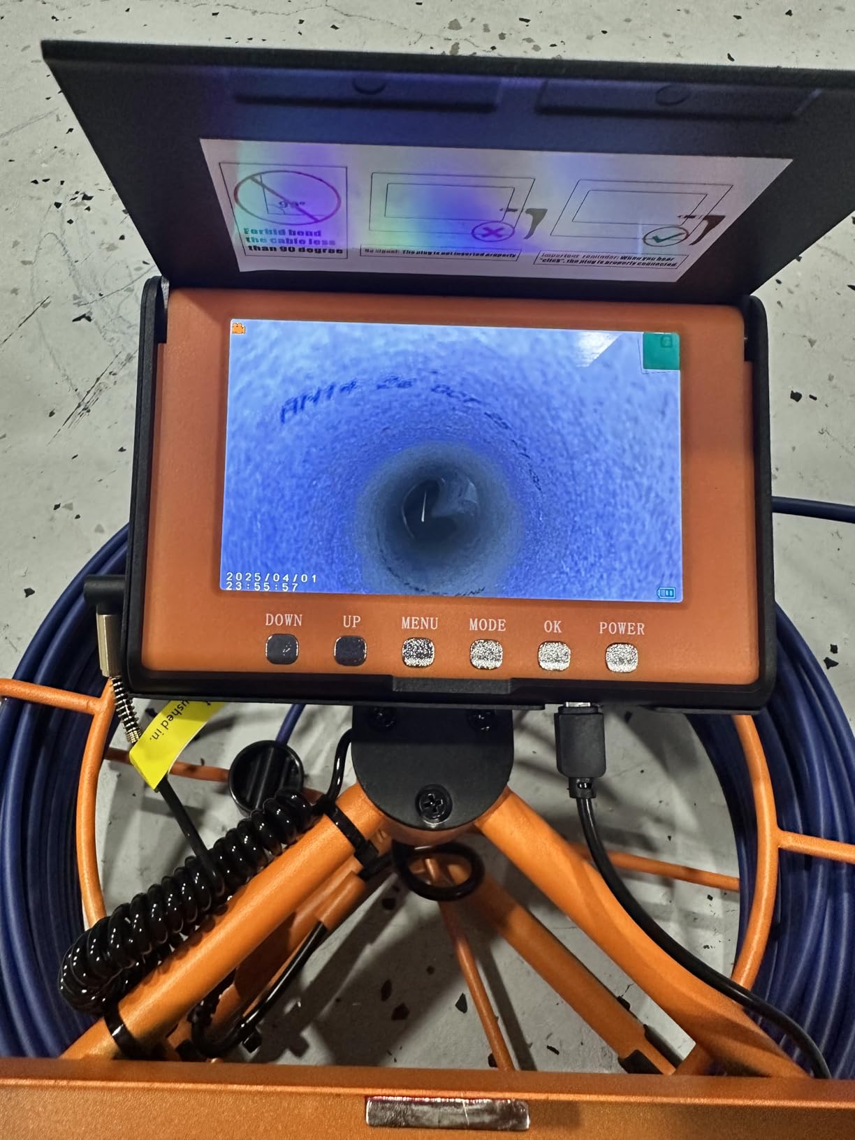 Sewer Camera 100FT/30M Pipe Inspection Borescope Endoscope Camera with Light 6 LEDs 5