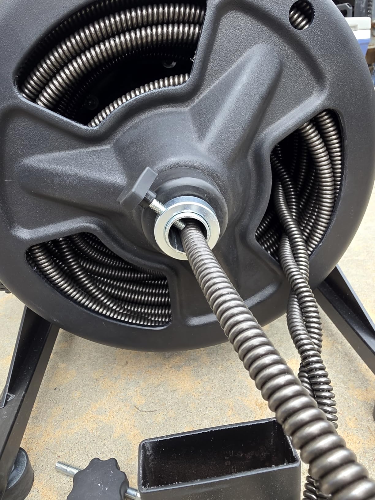 POPULO 75 ft x 1/2 inch Upgraded Electric Sewer Drain Snake Auger with 8 Cutters and 1 Root Killer, for 2-4 inch Pipes, Auto Feed Plumbing Drain Cleaner Machine, PEDC-75 Generation Two customer photo 1