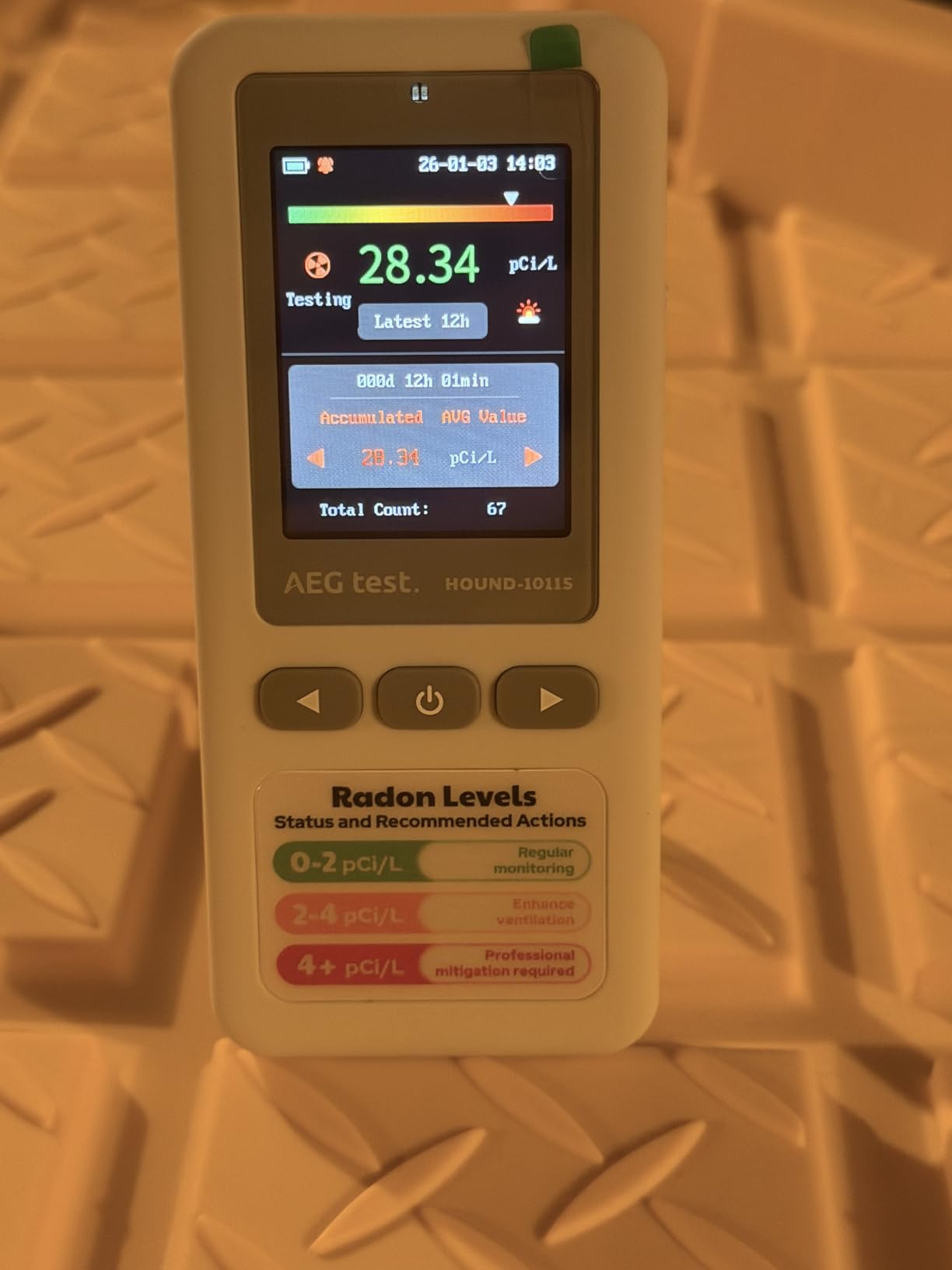 HOUND-1011S Portable Radon Detector, High-Accuracy Sensor for Home, Lightweight, Audible & Visual Alarms, Long-Term Monitoring, Easy-to-Use Radon Tester in pCi/L or Bq/m³ for Basement customer photo 1