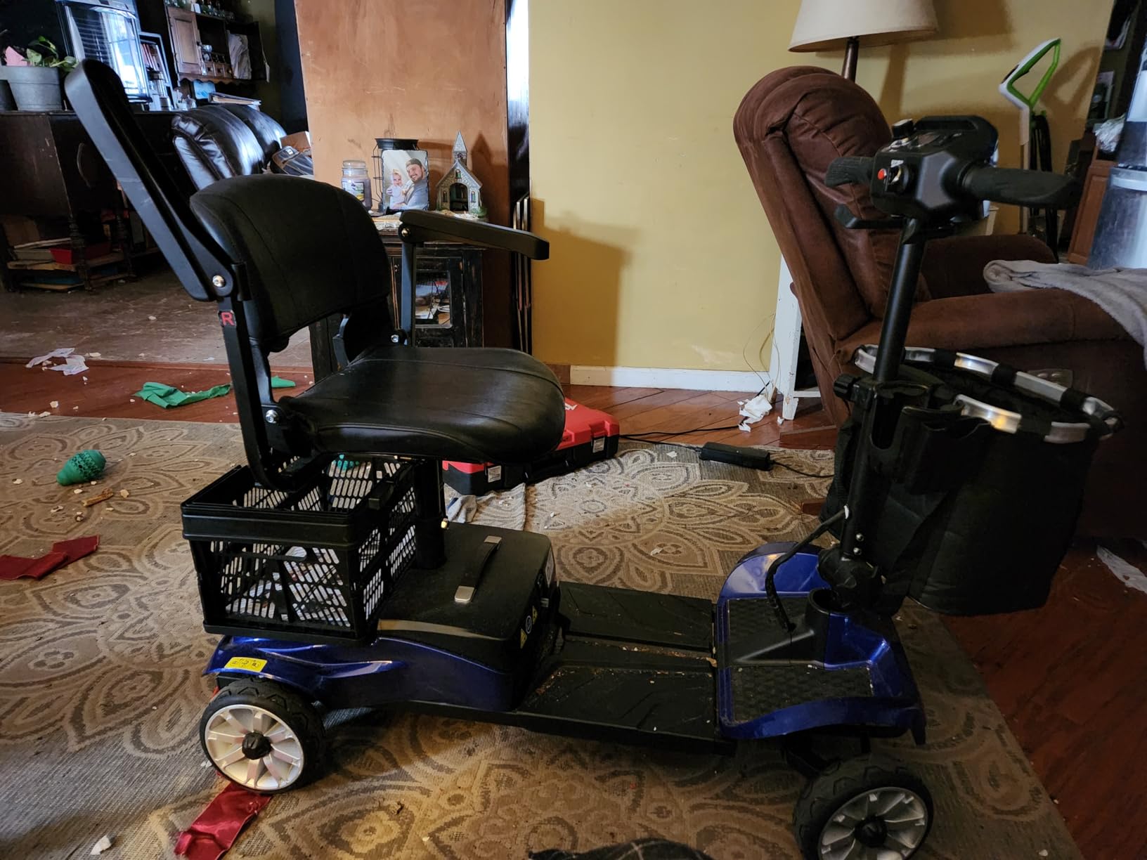 4-Wheel Mobility Scooter for Adults - Foldable Portable Motorized Scooters with 330lbs Capacity, Detachable Battery, Dual Baskets, Cup & Phone Holder, Pink customer photo 1