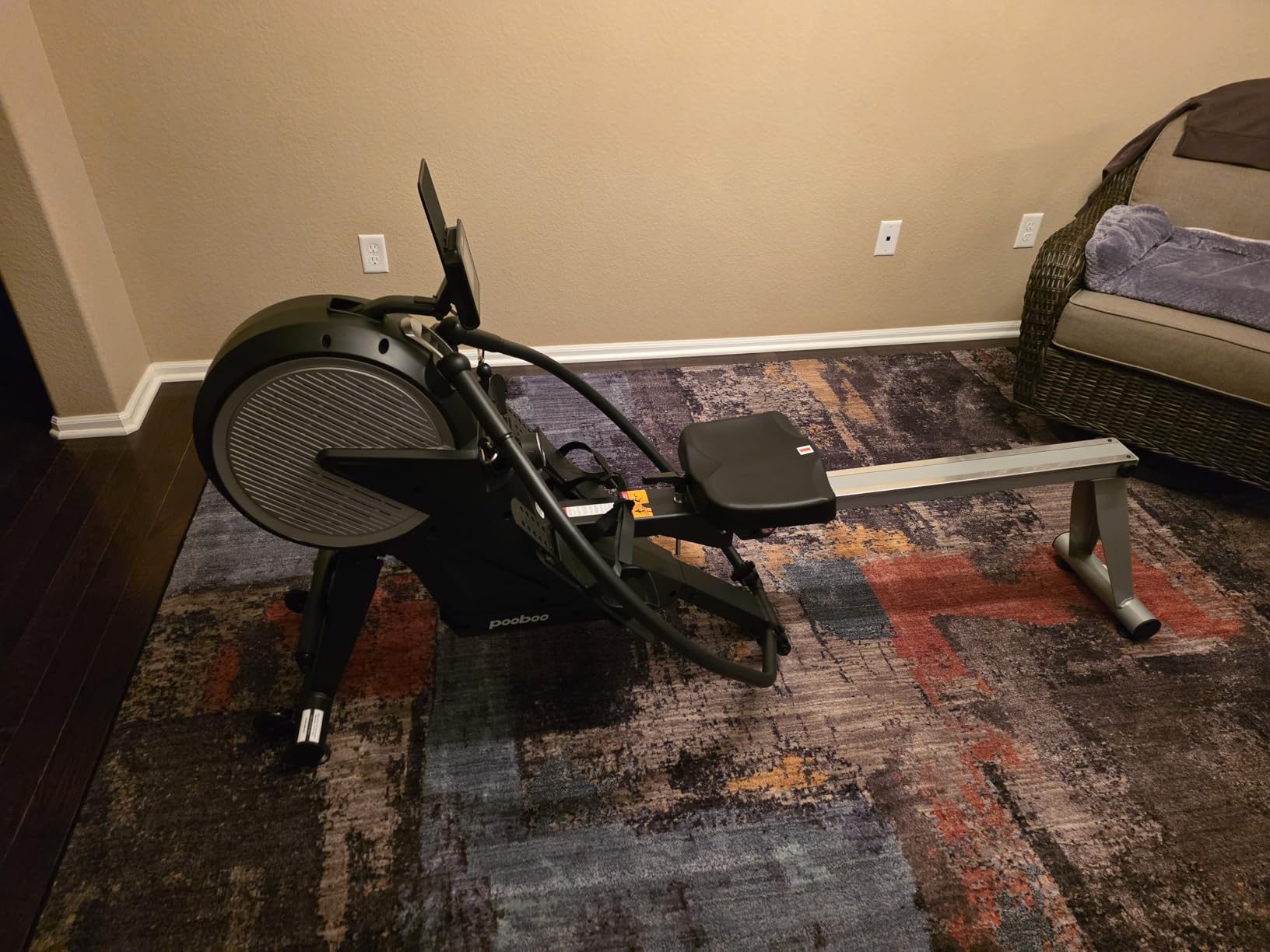 pooboo Rowing Machines for Home, Dual Wind & Magnetic Resistance, Foldable Row Machine 400 LB Weight Capacity, 14 Levels Resistance Quiet Rowers for at Home Exercise, App Supported customer photo 2